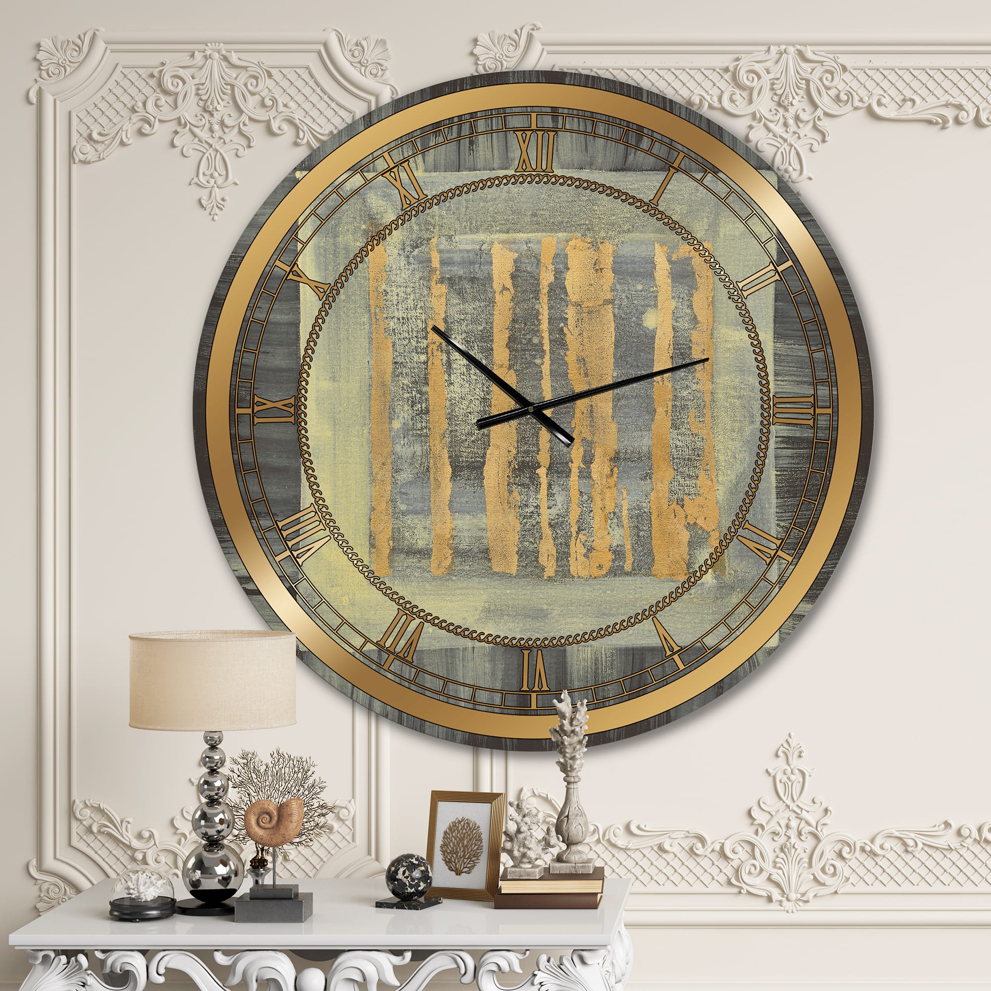 Designart 'Galm Abstract Ii Glam Wall Clock
