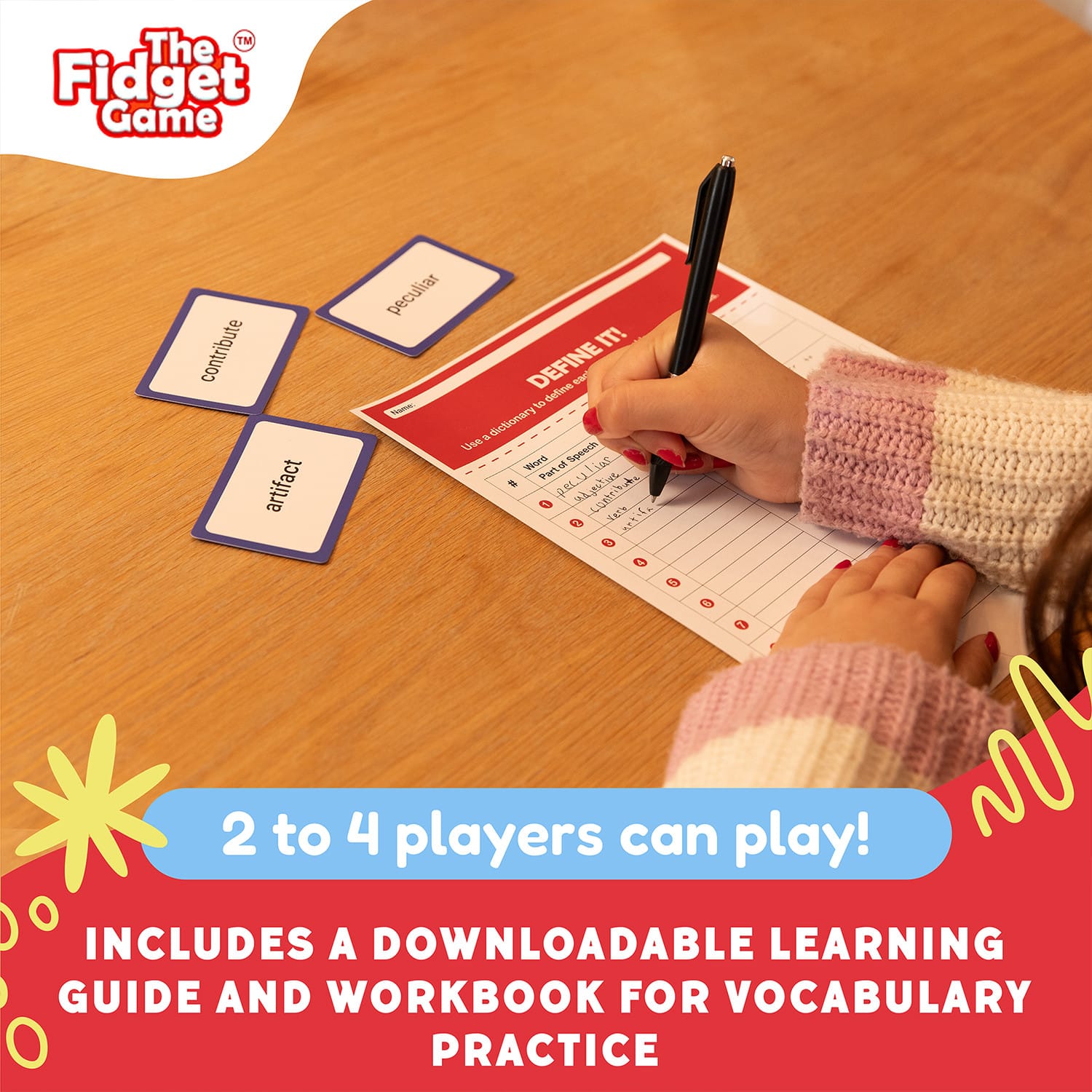 The Fidget Game Vocabulary Words Educational Game Set