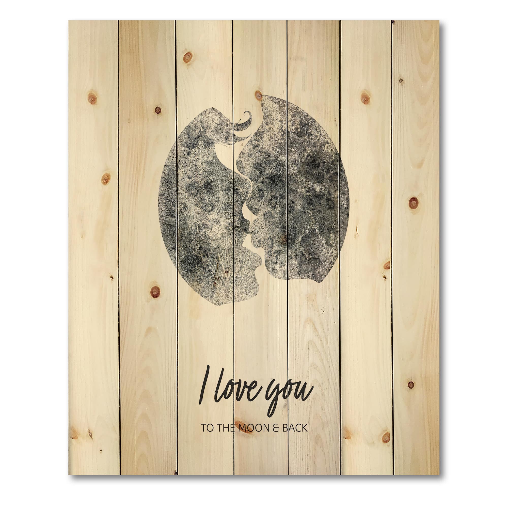Designart - Romantic Moon Kiss of Two Lovers