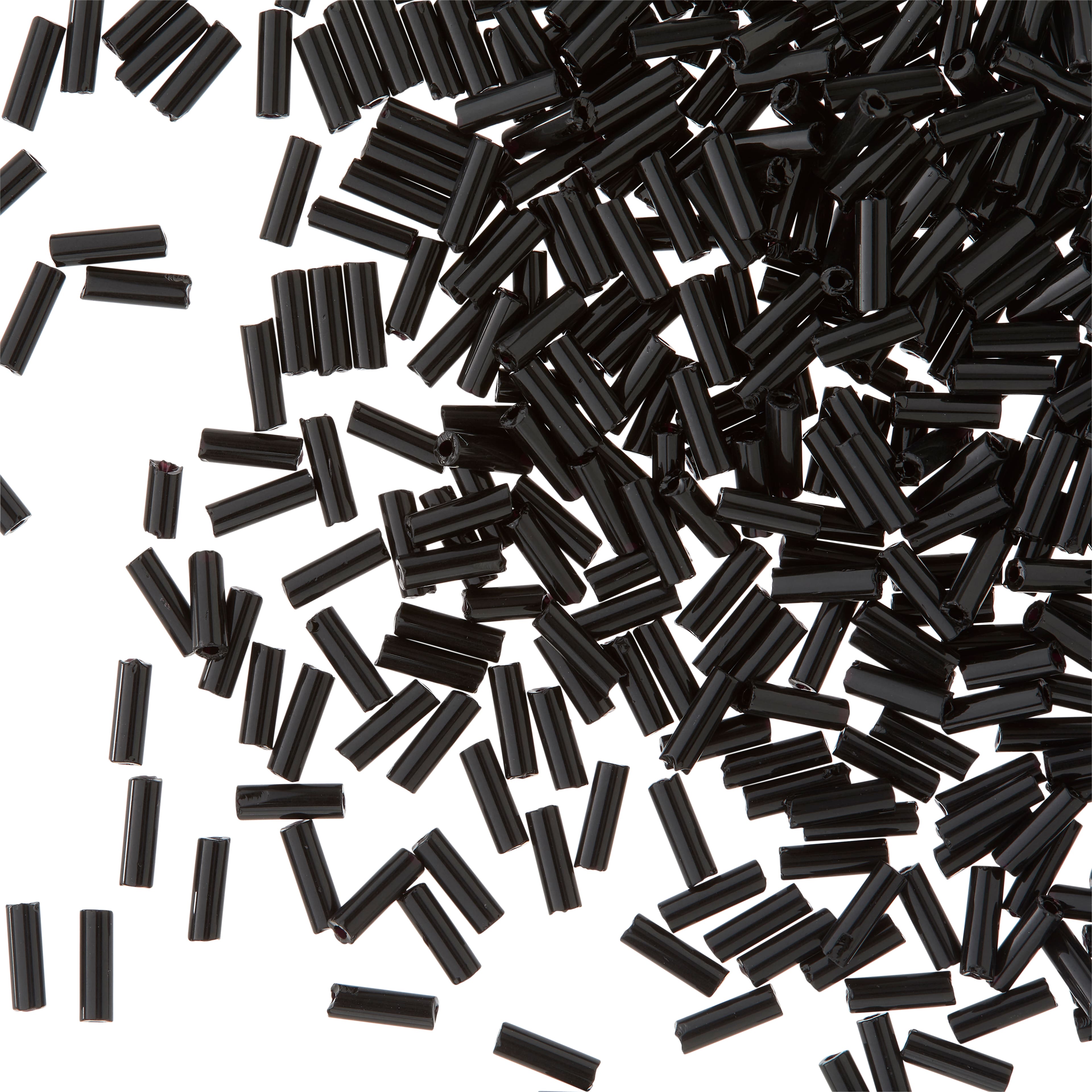 Dazzle-It!™ Opaque Czech Glass Bugle Beads, Jet Black