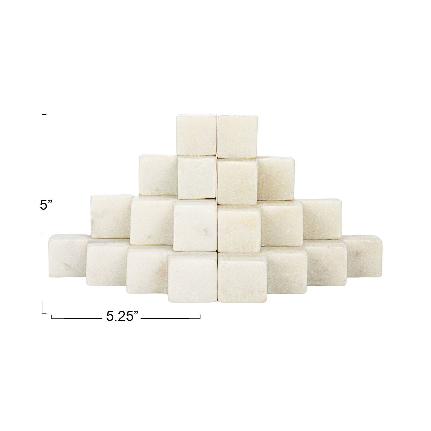 Hello Honey® 5" White Decorative Marble Stairstep Bookends Set
