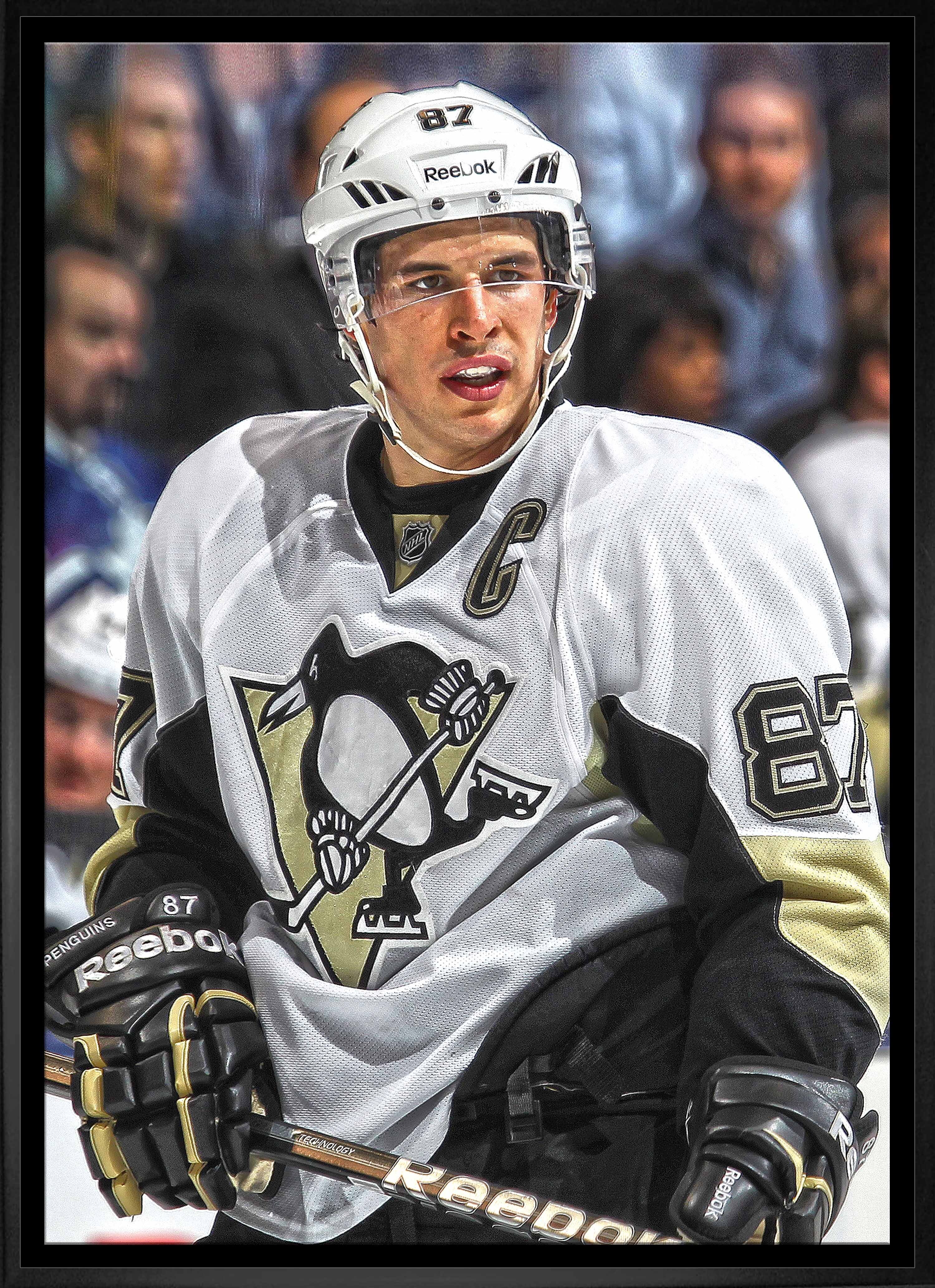 Sidney Crosby Pittsburgh Penguins Framed 20" x 29" Close-Up Canvas 22.5" x 31.5"