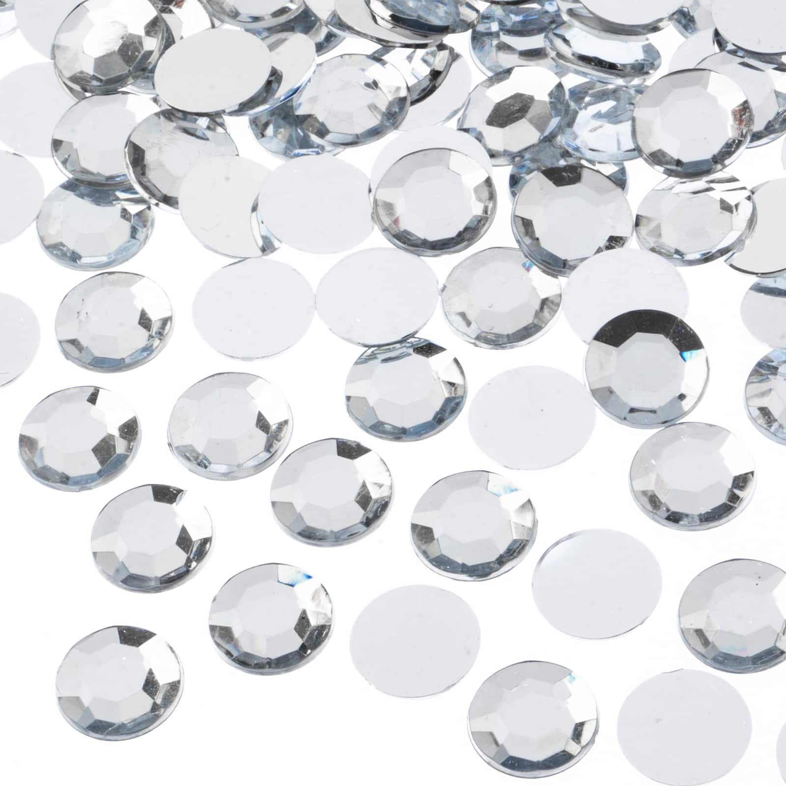 John Bead 12mm Acrylic Round Flat Back Rhinestones, 400ct.