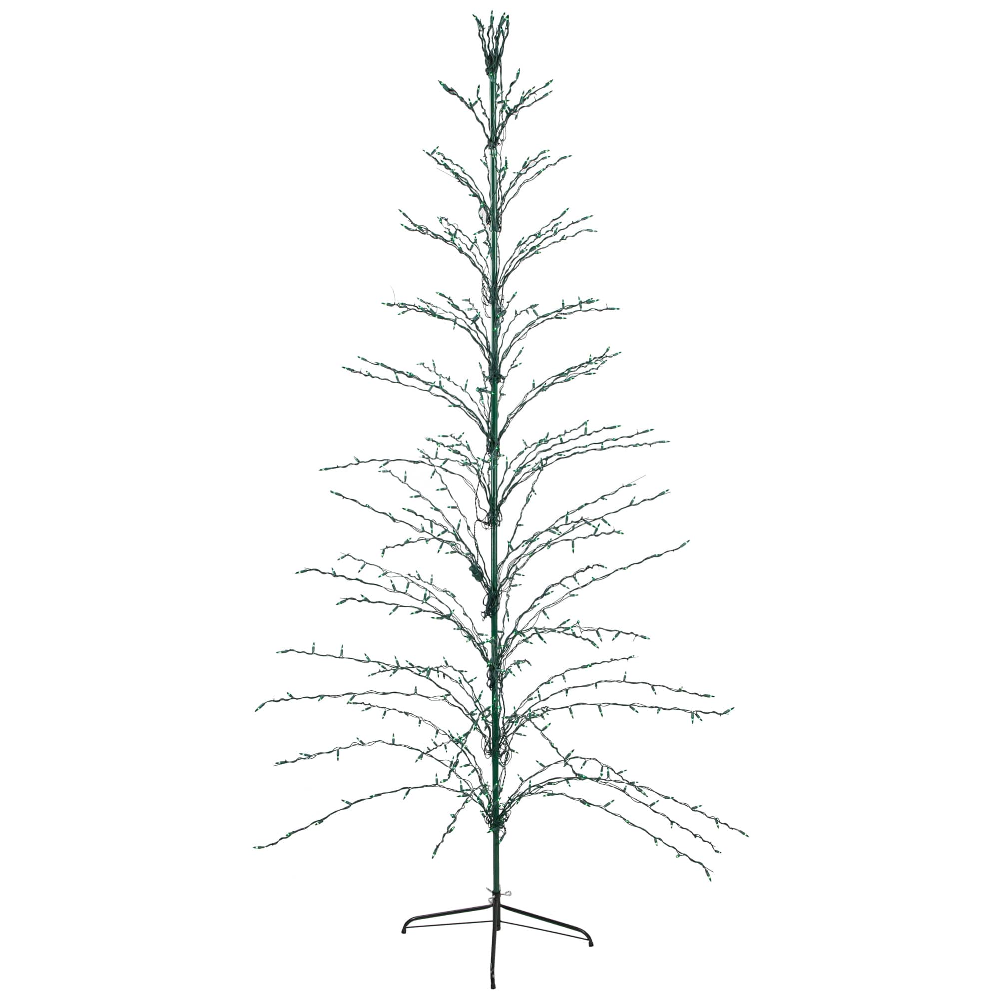 9ft. Pre-Lit Cascade Twig Artificial Christmas Tree, Green Lights