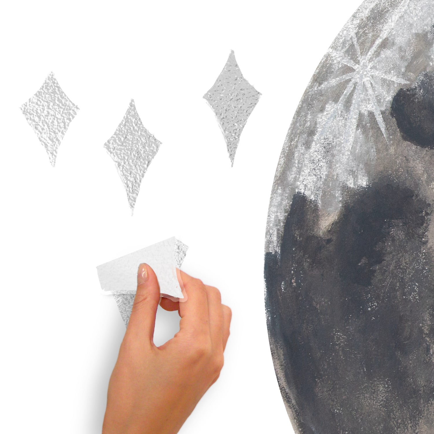 RoomMates Mr. Kate Moon Peel & Stick Wall Decals with Metallic Silver Ink