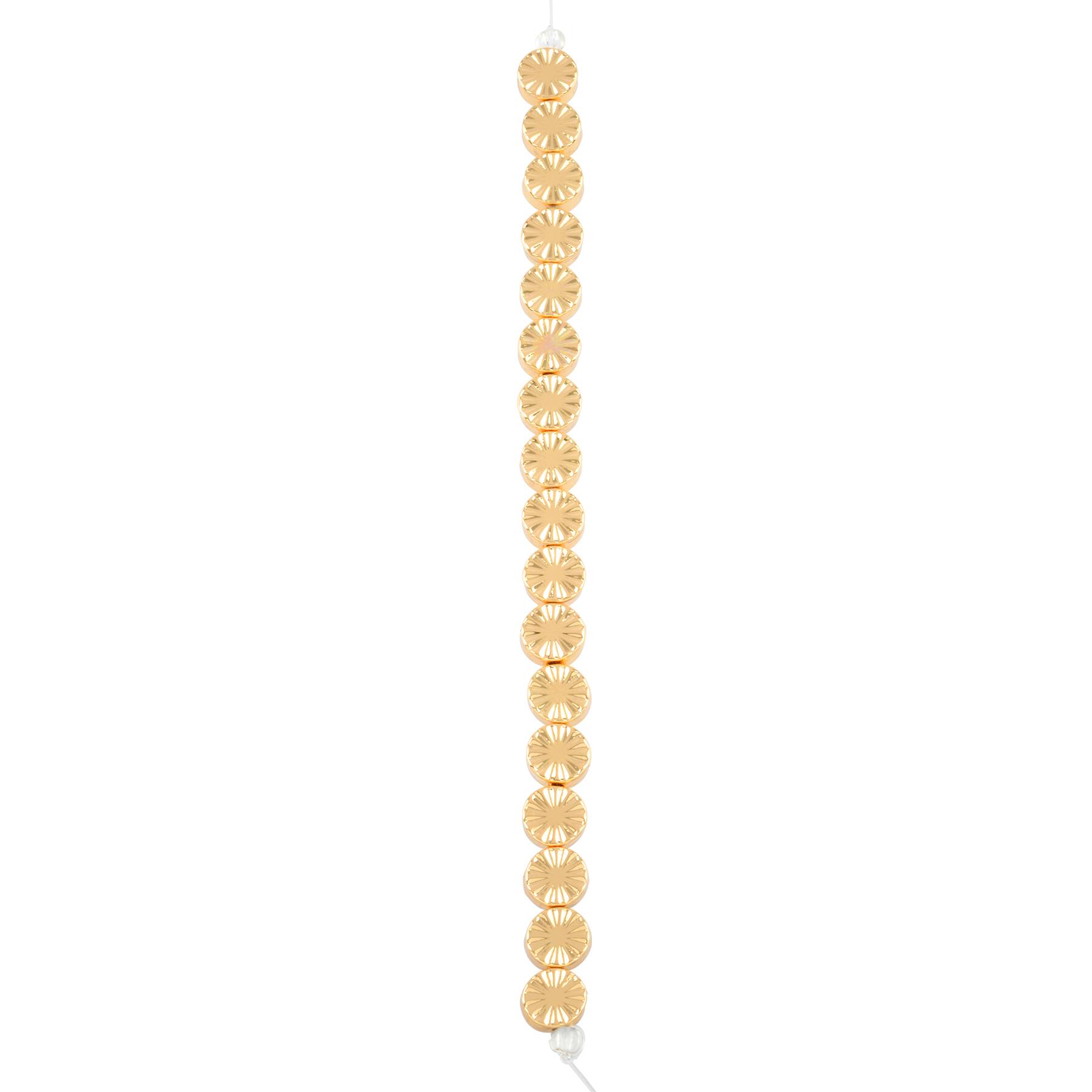 Gold Wheel Disc Beads, 7.5mm by Bead Landing™