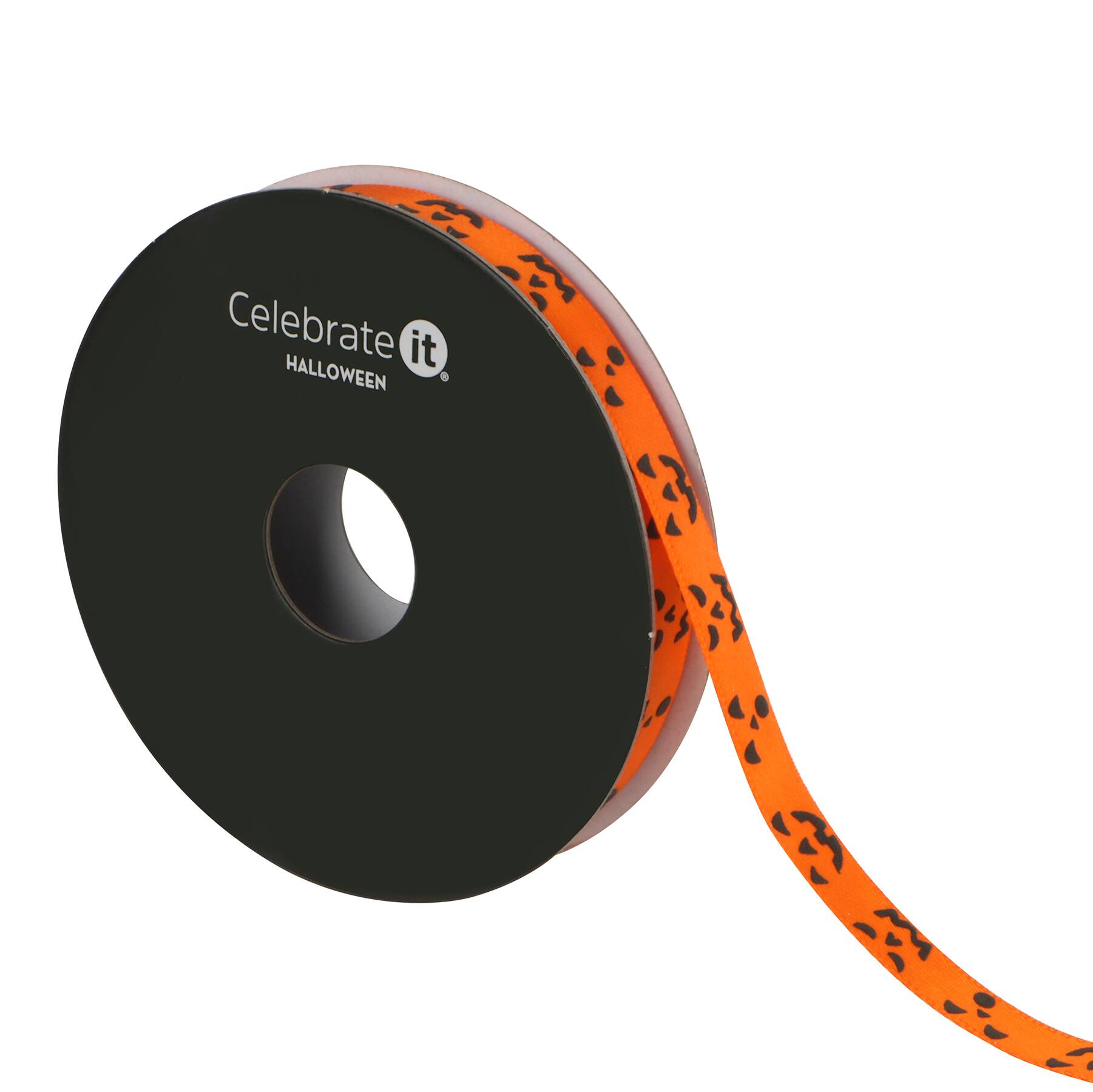 3/8" x 4yd. Orange Laughing Jack-o'-Lantern Ribbon by Celebrate It®
