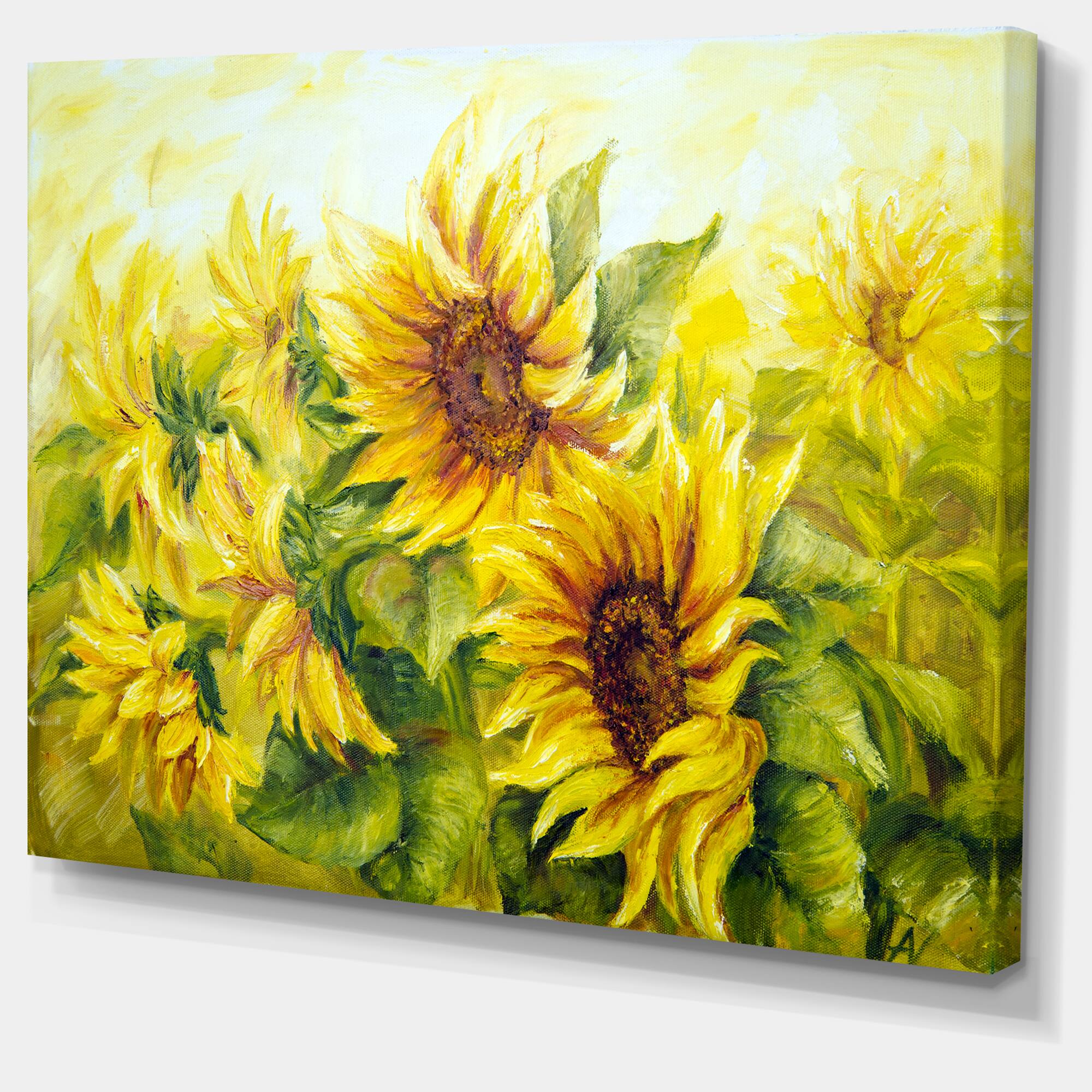 Designart - Bright Yellow Sunny Sunflowers