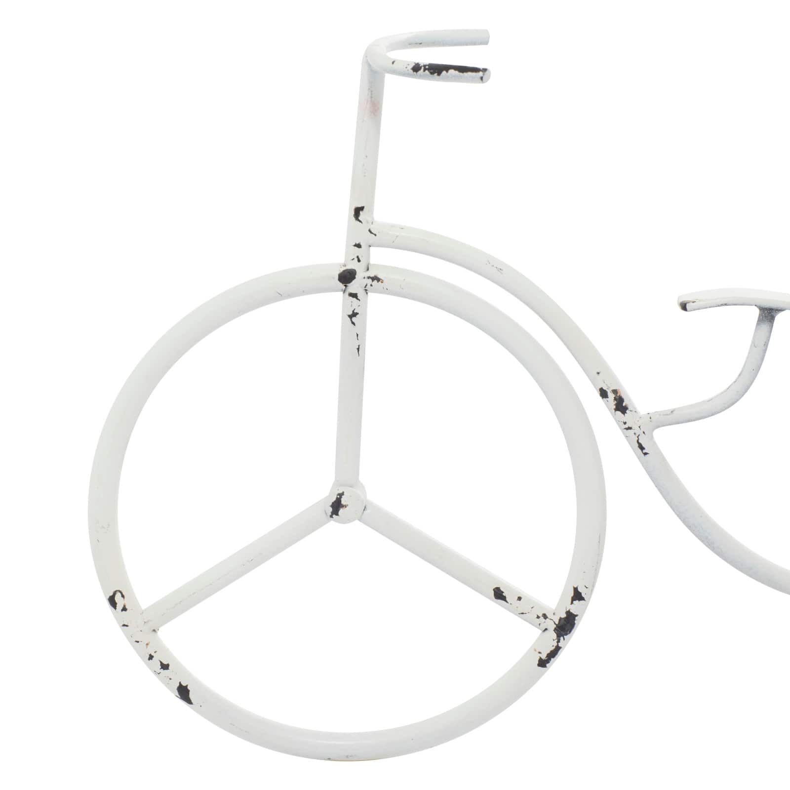 15" White Metal Farmhouse Bicycle Clock