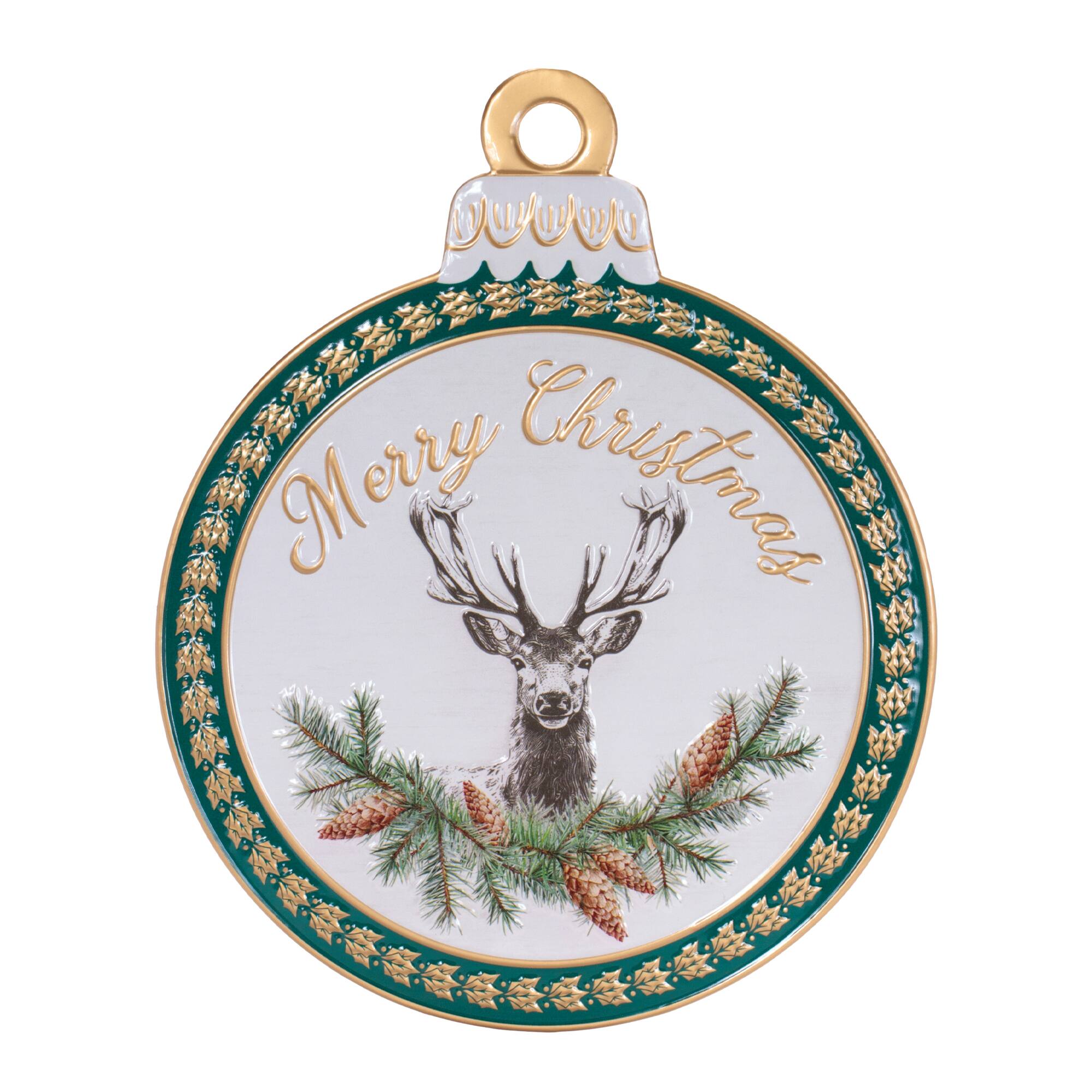 Melrose 15.25" Merry Christmas Deer Ornament Wall Sign
