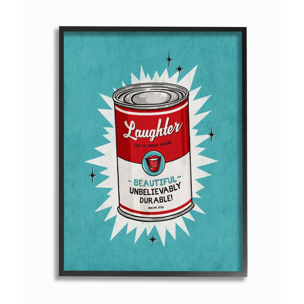 Stupell Industries Canned Laughter Wall Art in Black Frame