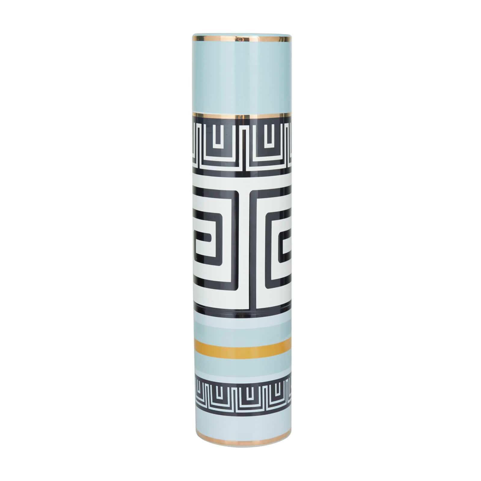 Teal Stoneware Modern Vase, 21" x 5" x 5"