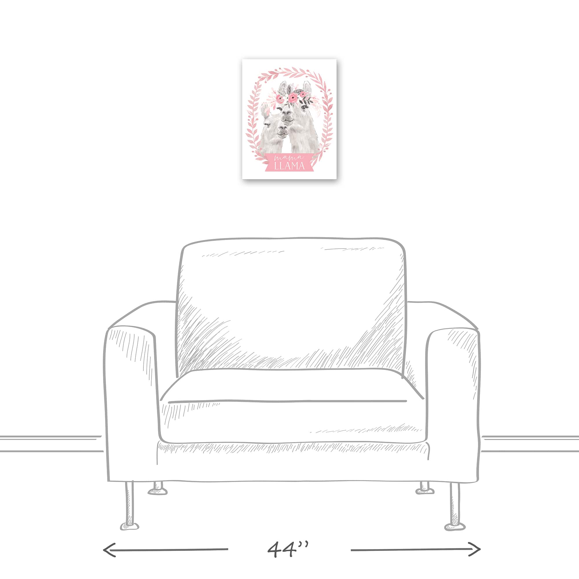 Mama Llama Canvas Wall Art