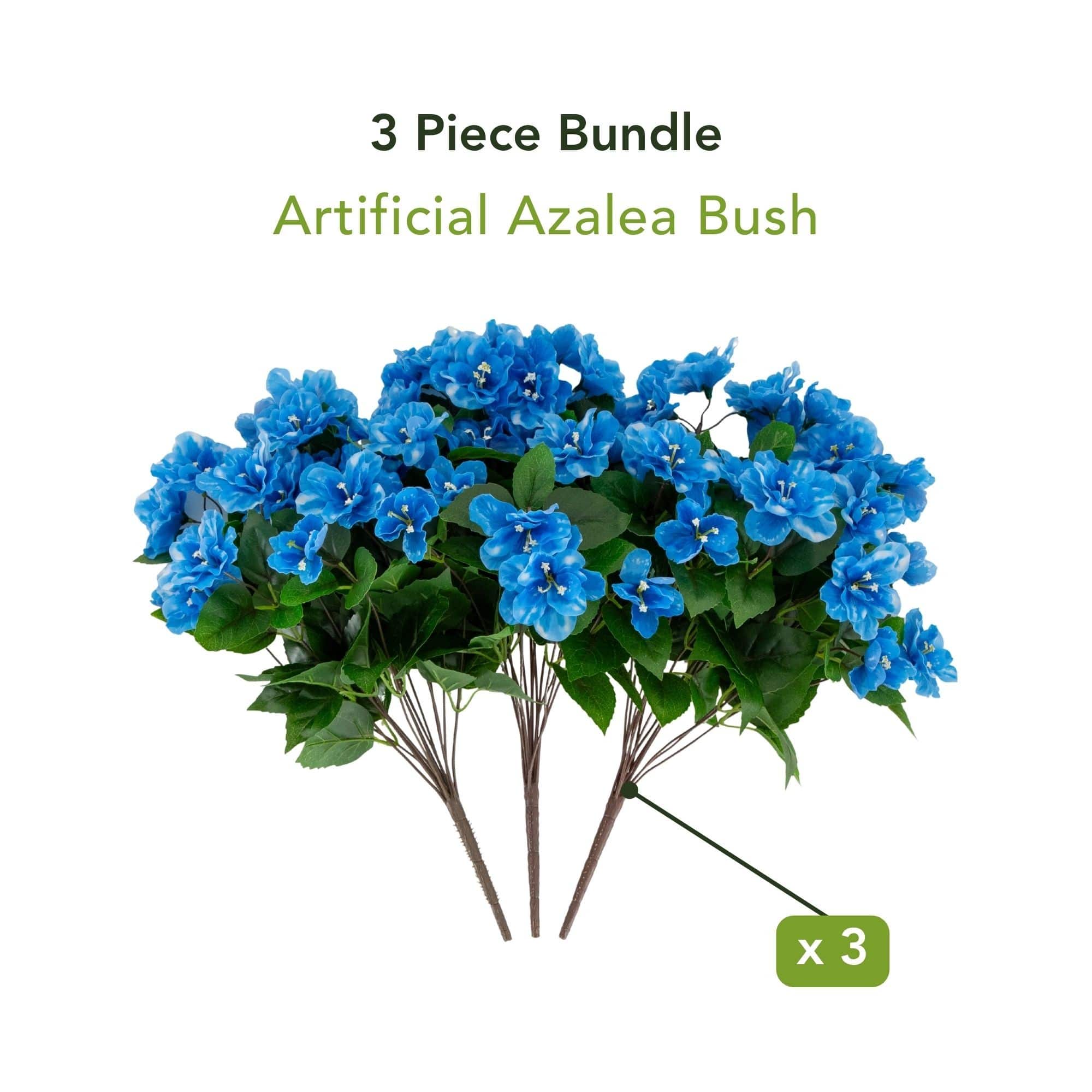 19" UV Resistant Artificial Azalea Bushes, 3ct.