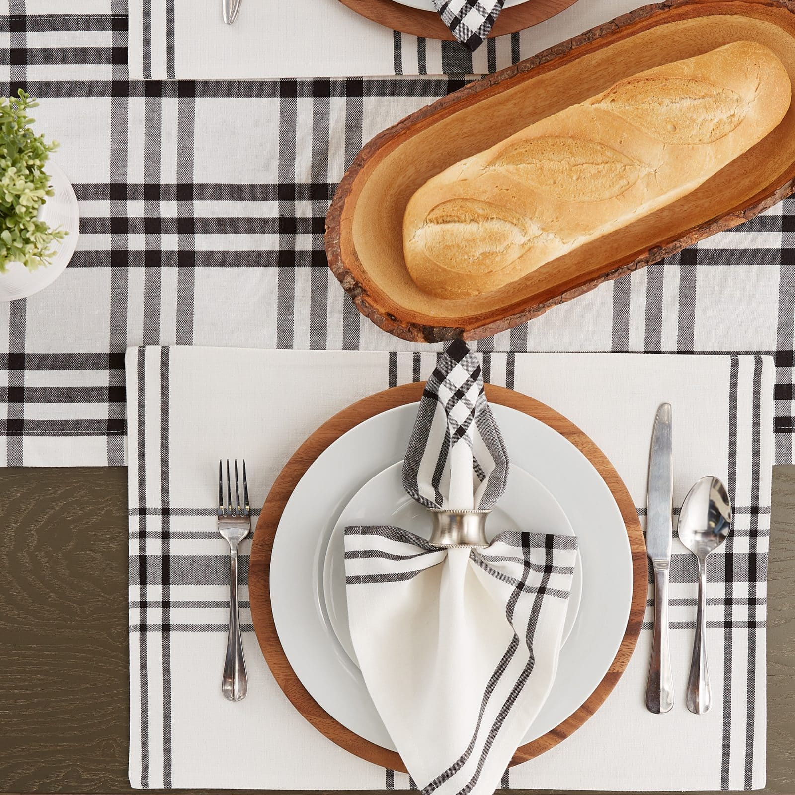 DII® Home Sweet Farmhouse Black Cotton Placemats, 6ct.