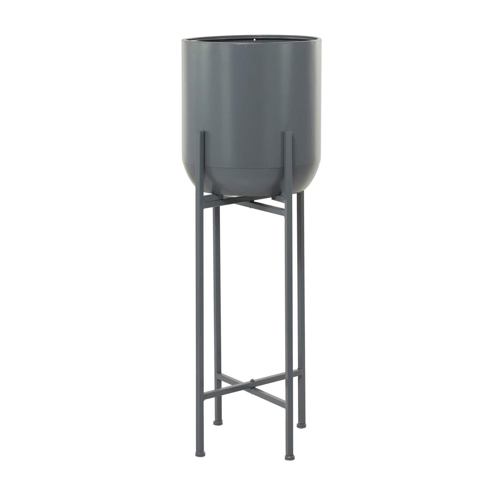Dark Grey Modern Planter, 13" x 13" x 36"