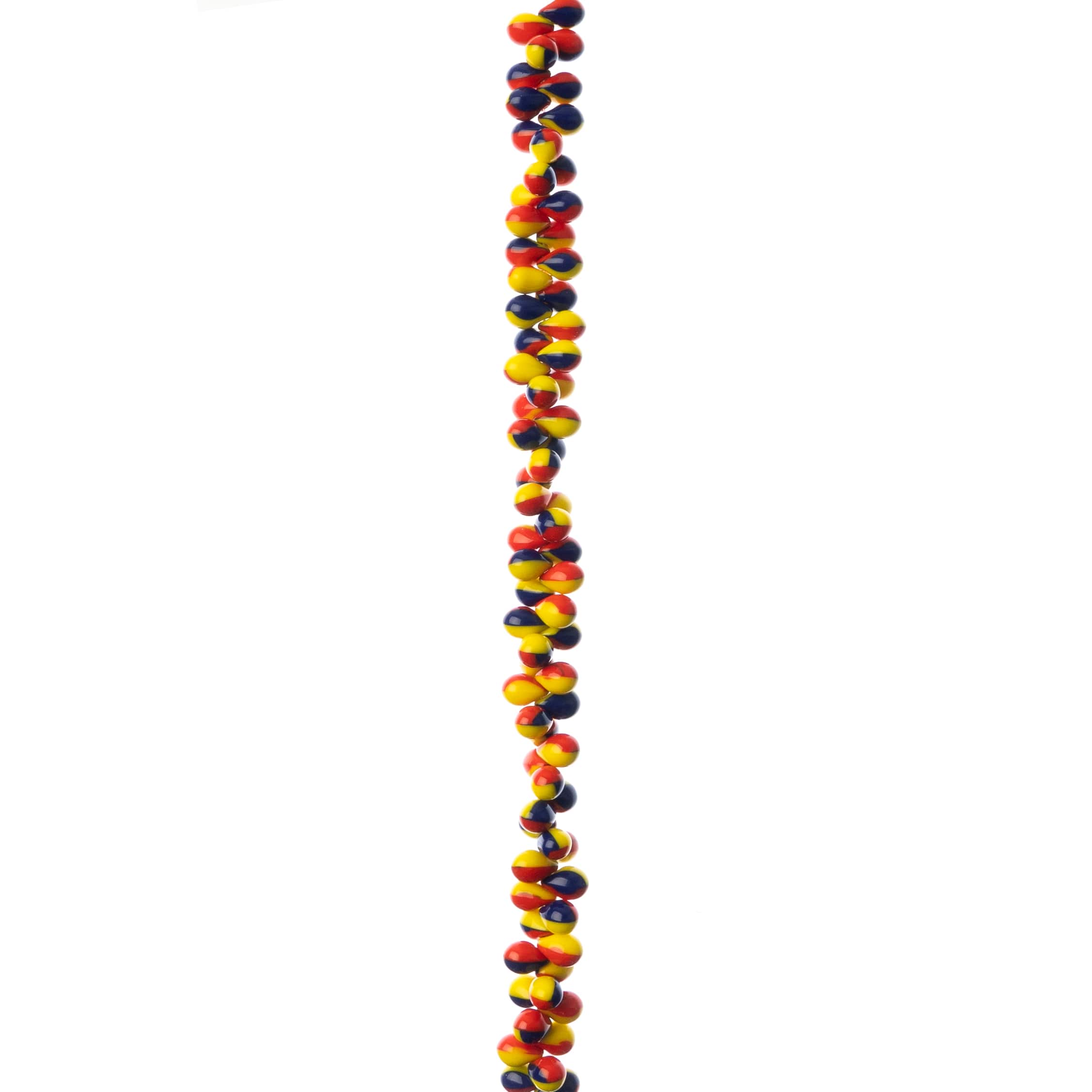 Red, Yellow & Blue Czech Glass Teardrop Beads, 7mm by Bead Landing™