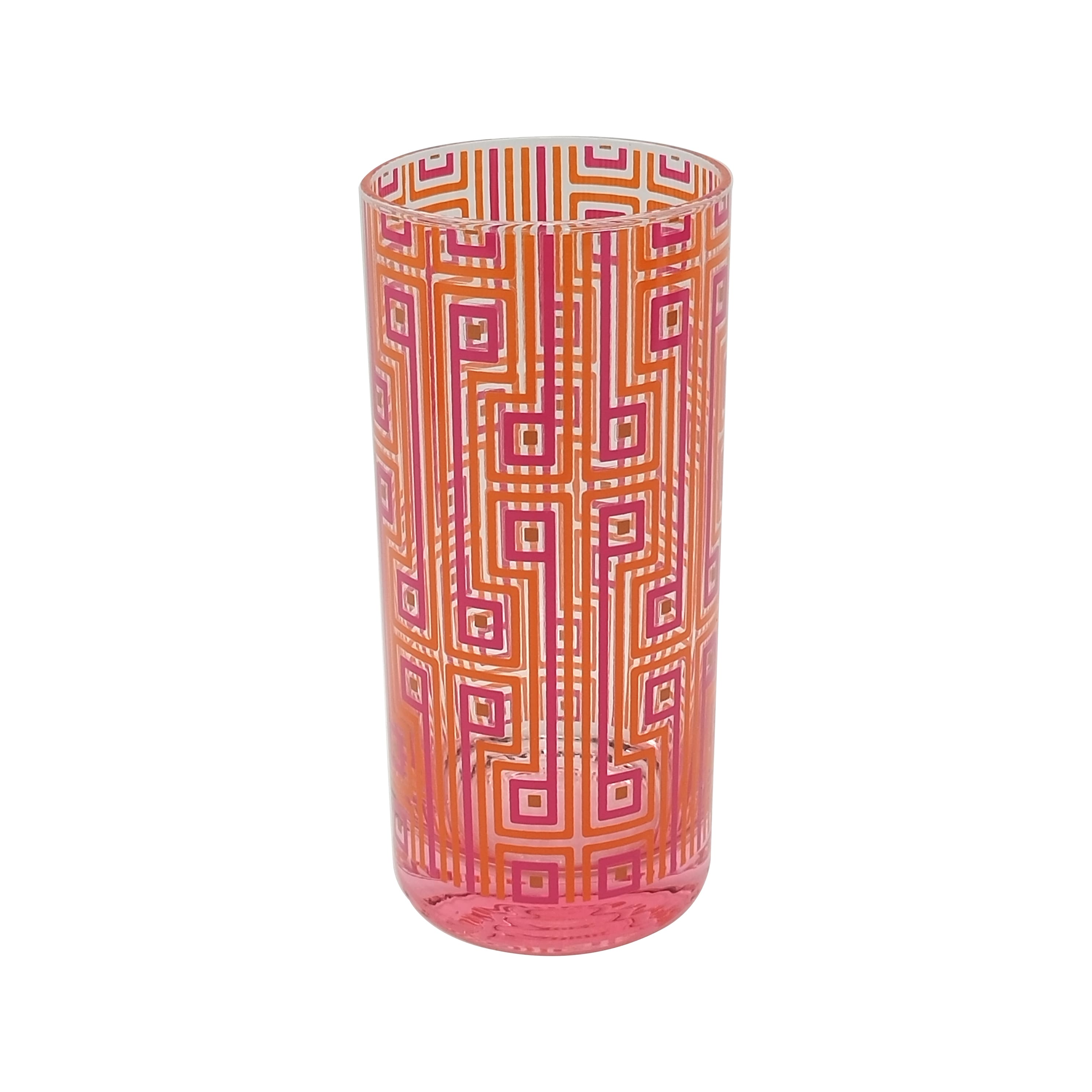 Jonathan Adler x Michaels 15.2oz. Red Geometric Highball Glass
