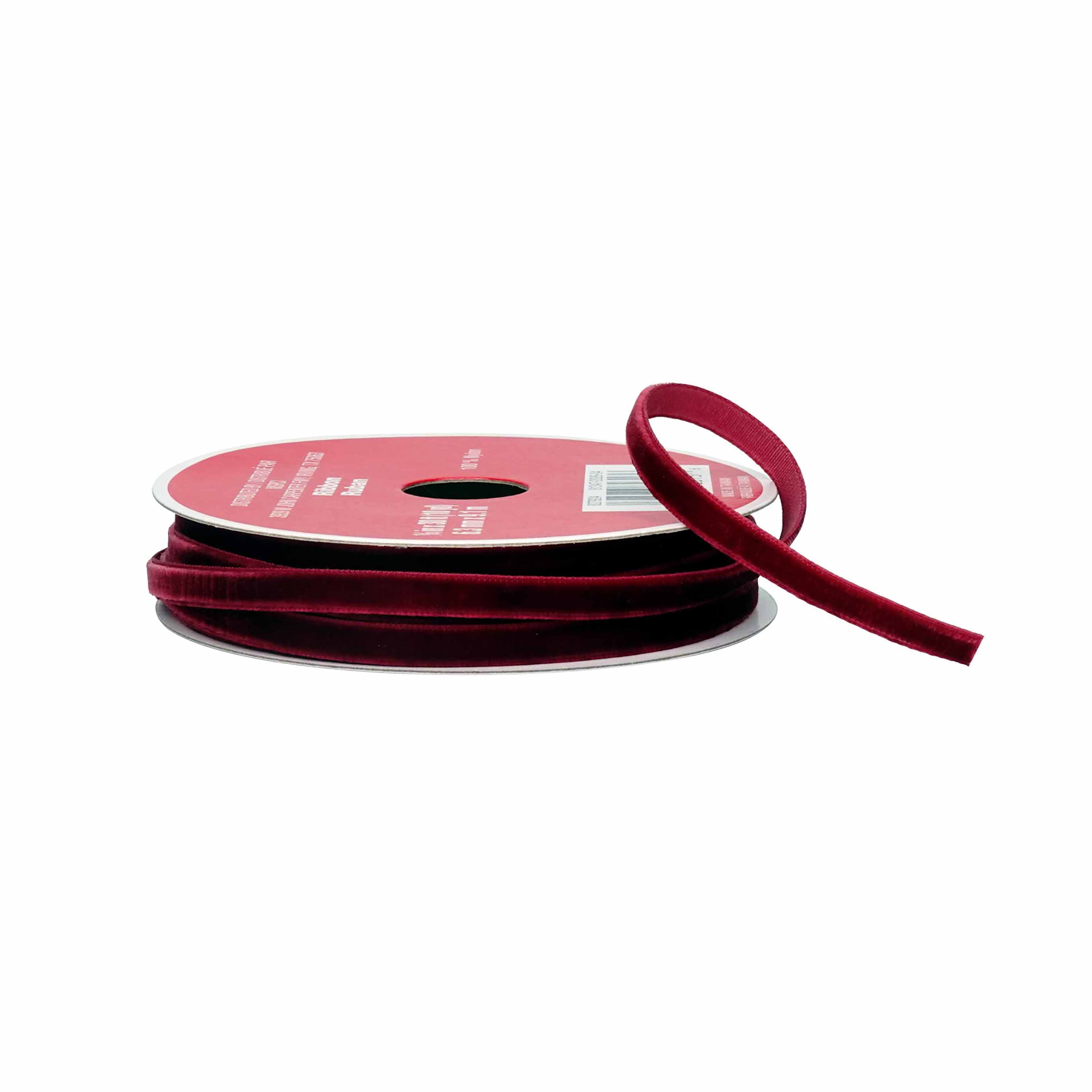 1/4" x 10yd. Burgundy Velvet Ribbon by Celebrate It®