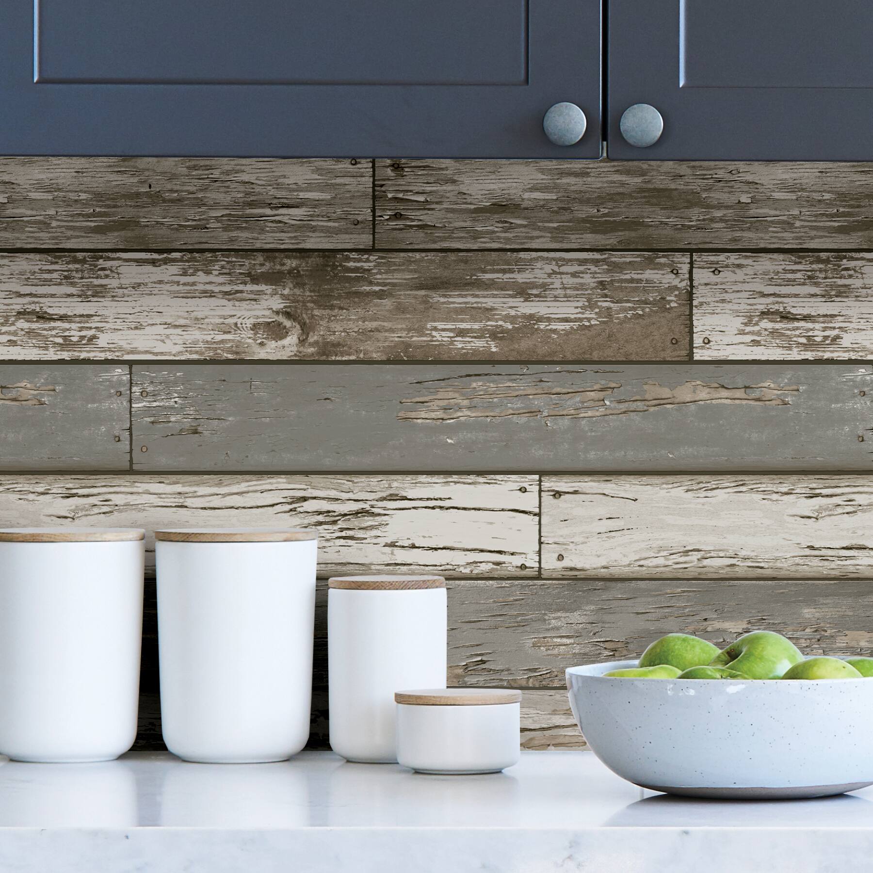 NuWallpaper Scrap Wood Beige Peel & Stick Wallpaper