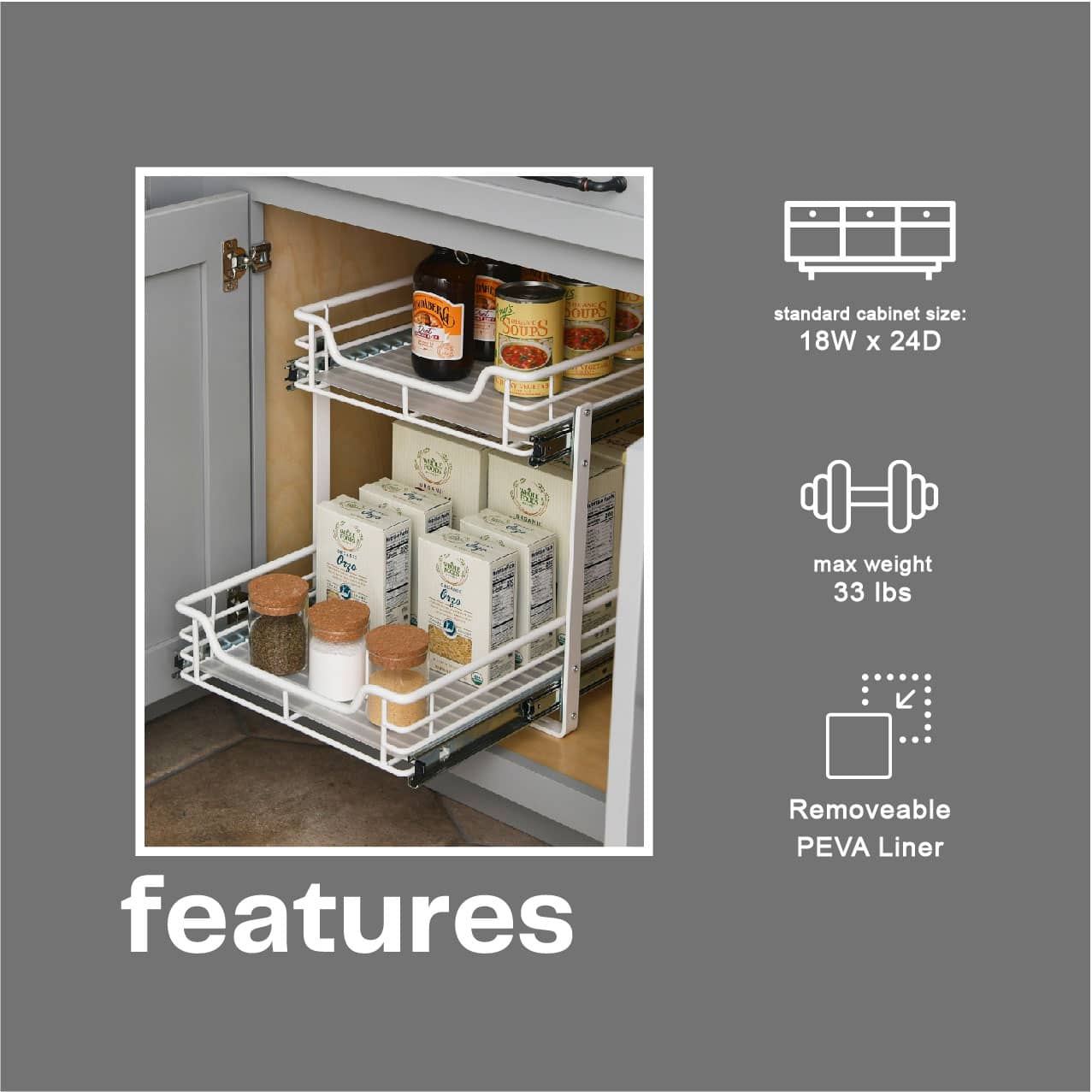 Household Essentials Glidez 2-Tier Cabinet Organizer
