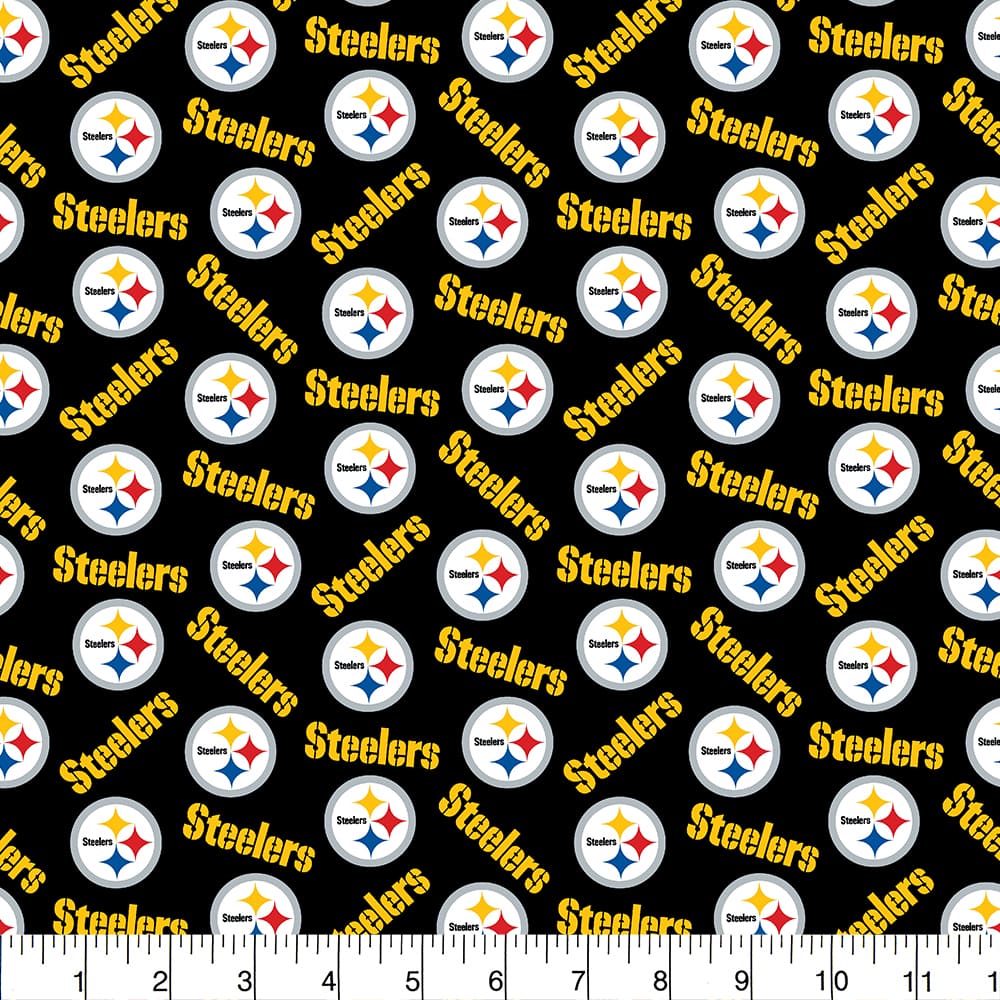 NFL Pittsburgh Steelers Packed Logo Cotton Fabric