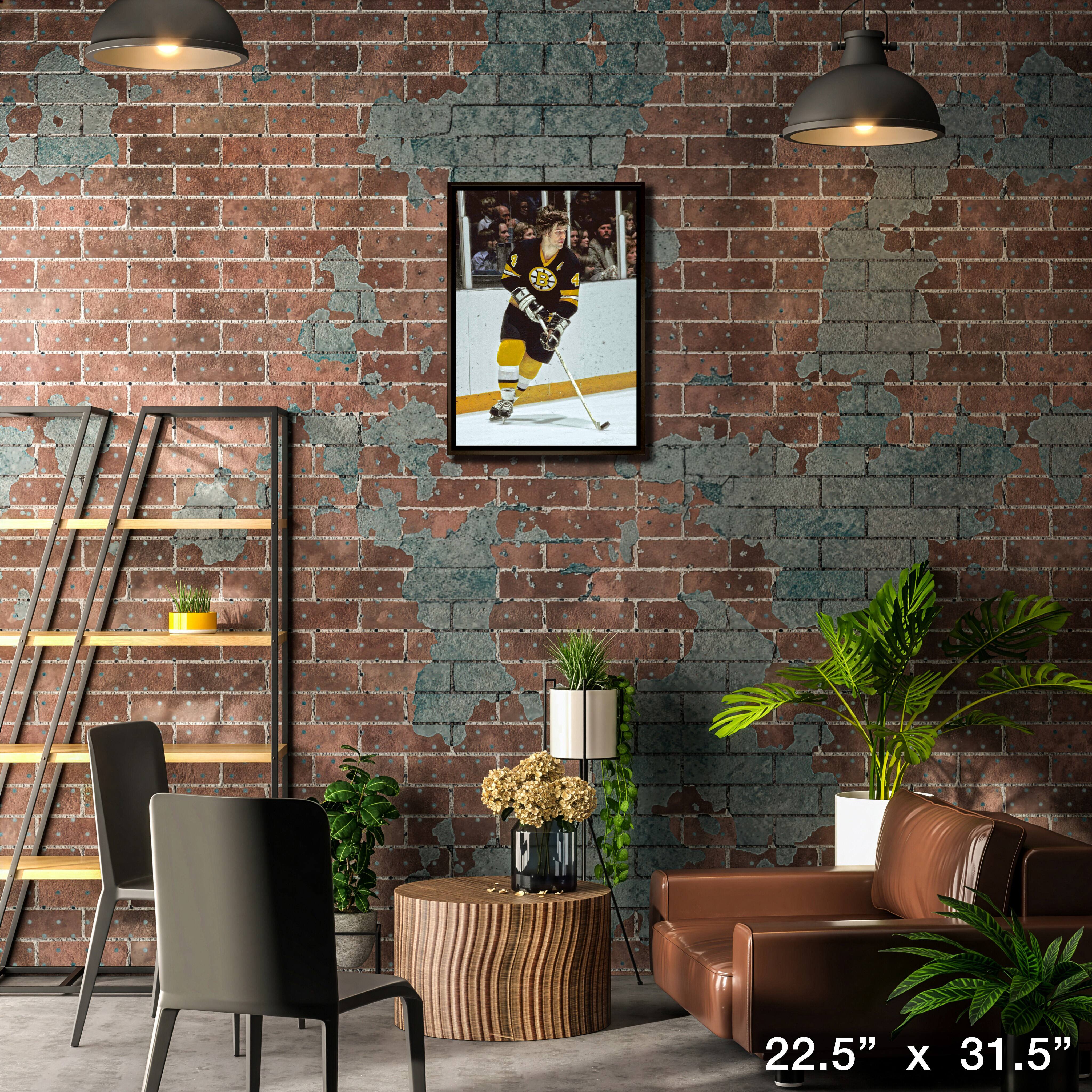 Bobby Orr Boston Bruins Framed 20" x 29" Skating With Puck Canvas 22.5" x 31.5"