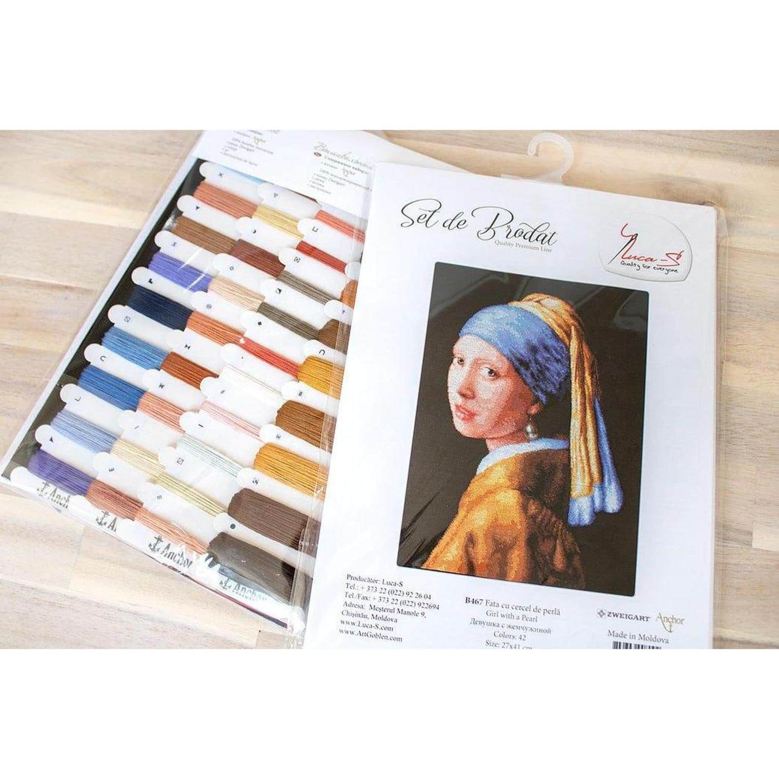 Luca-s Girl With A Pearl Counted Cross Stitch Kit