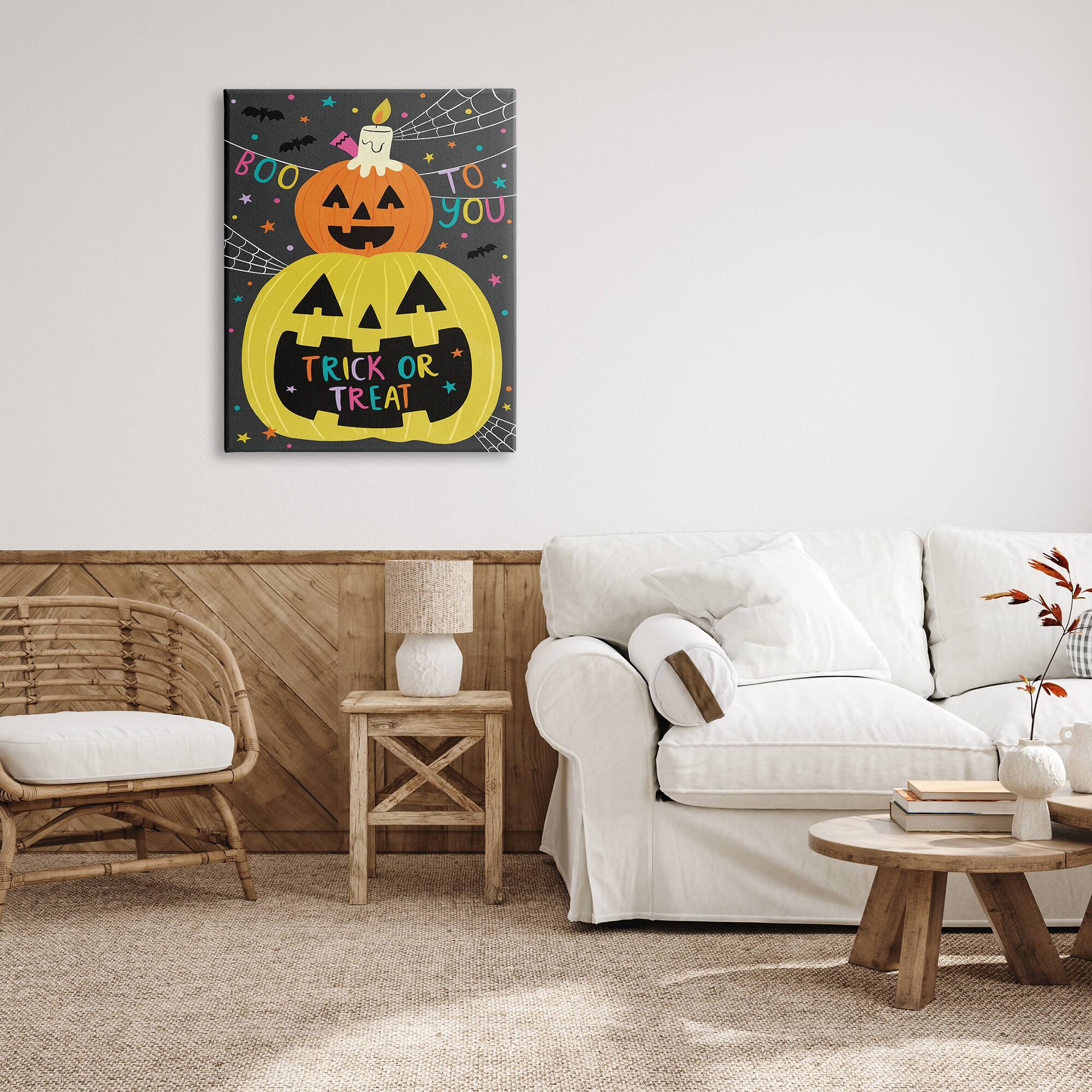 Stupell Industries Boo To You Fun Jack-O-Lanterns Canvas Wall Art