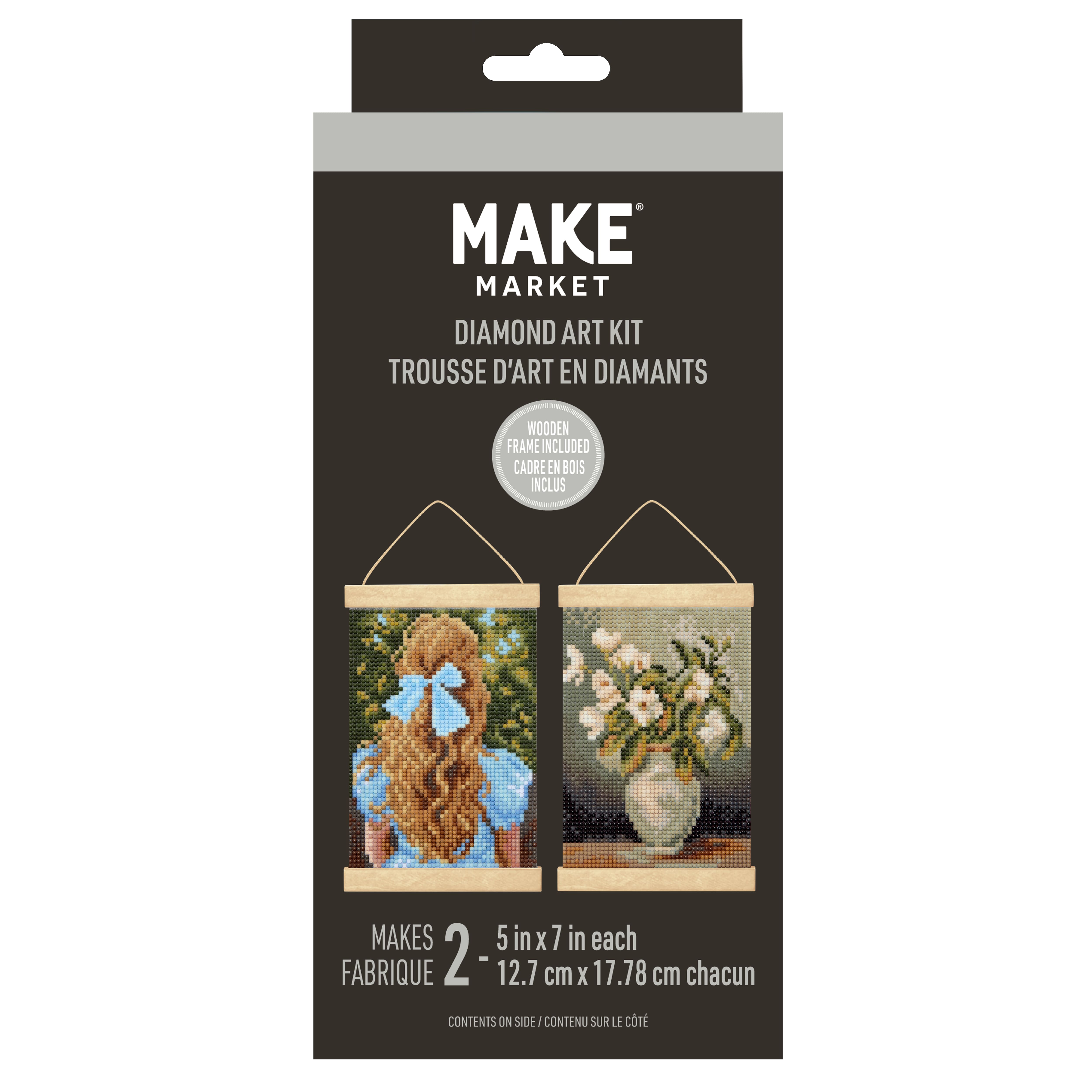 5" x 7" Girl & Bouquet Diamond Art Kit with Wooden Frames by Make Market®