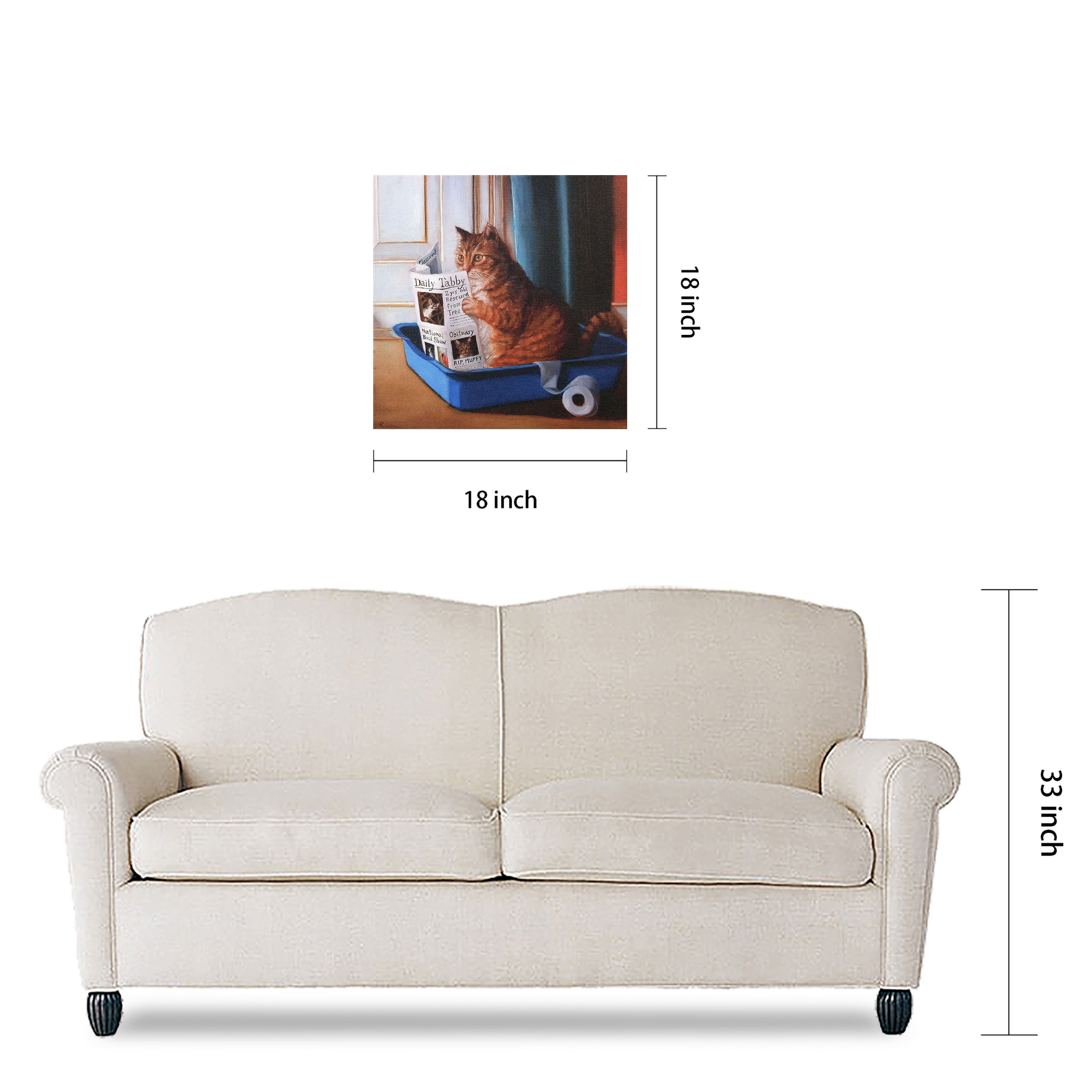 Empire Art Direct 18" x 18" Cat on a Throne Graphic Art Print on Gallery Wrapped Canvas Wall Art