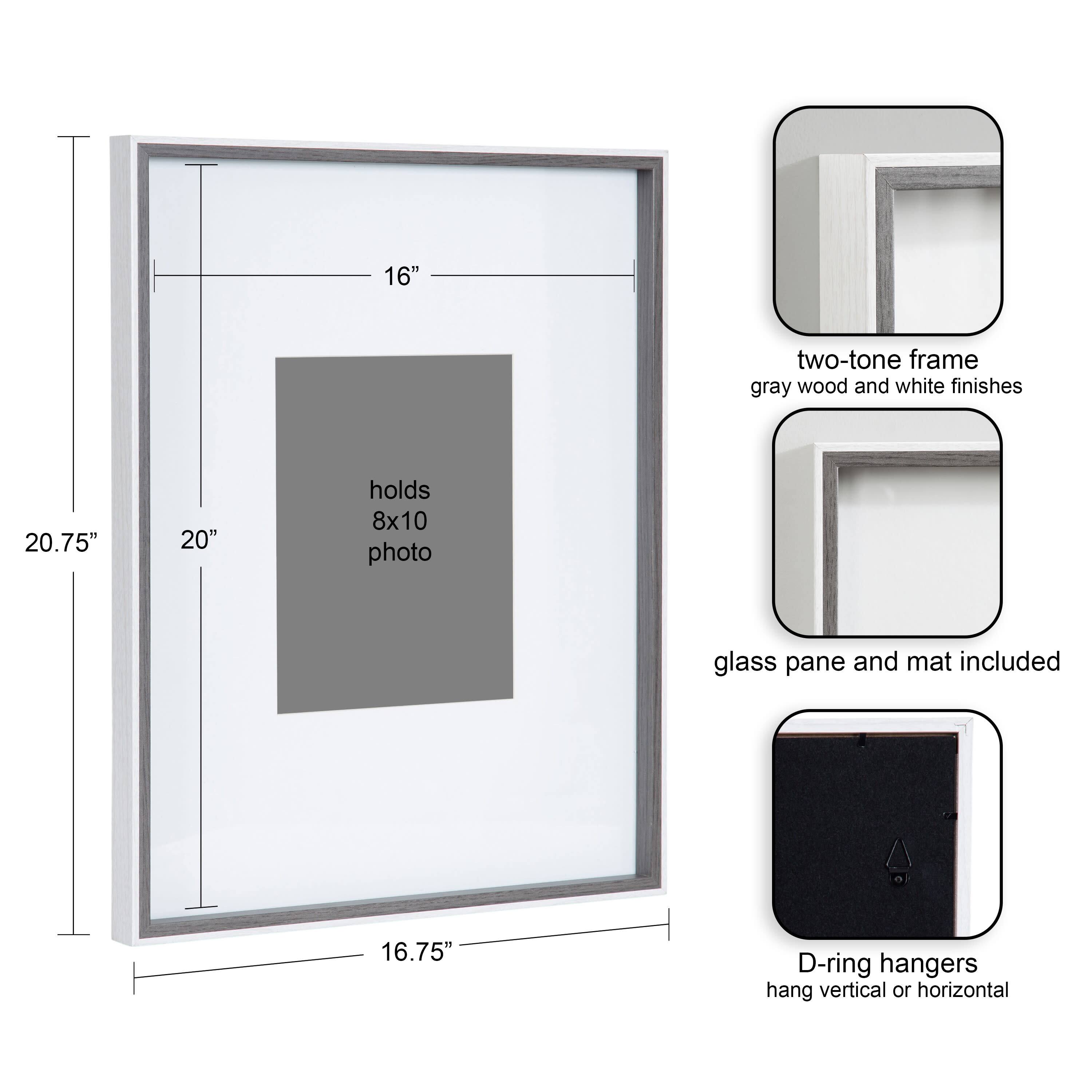 Kate and Laurel Gibson 16" x 20" Picture Photo Frames with 8" x 10" Mat, 3ct.