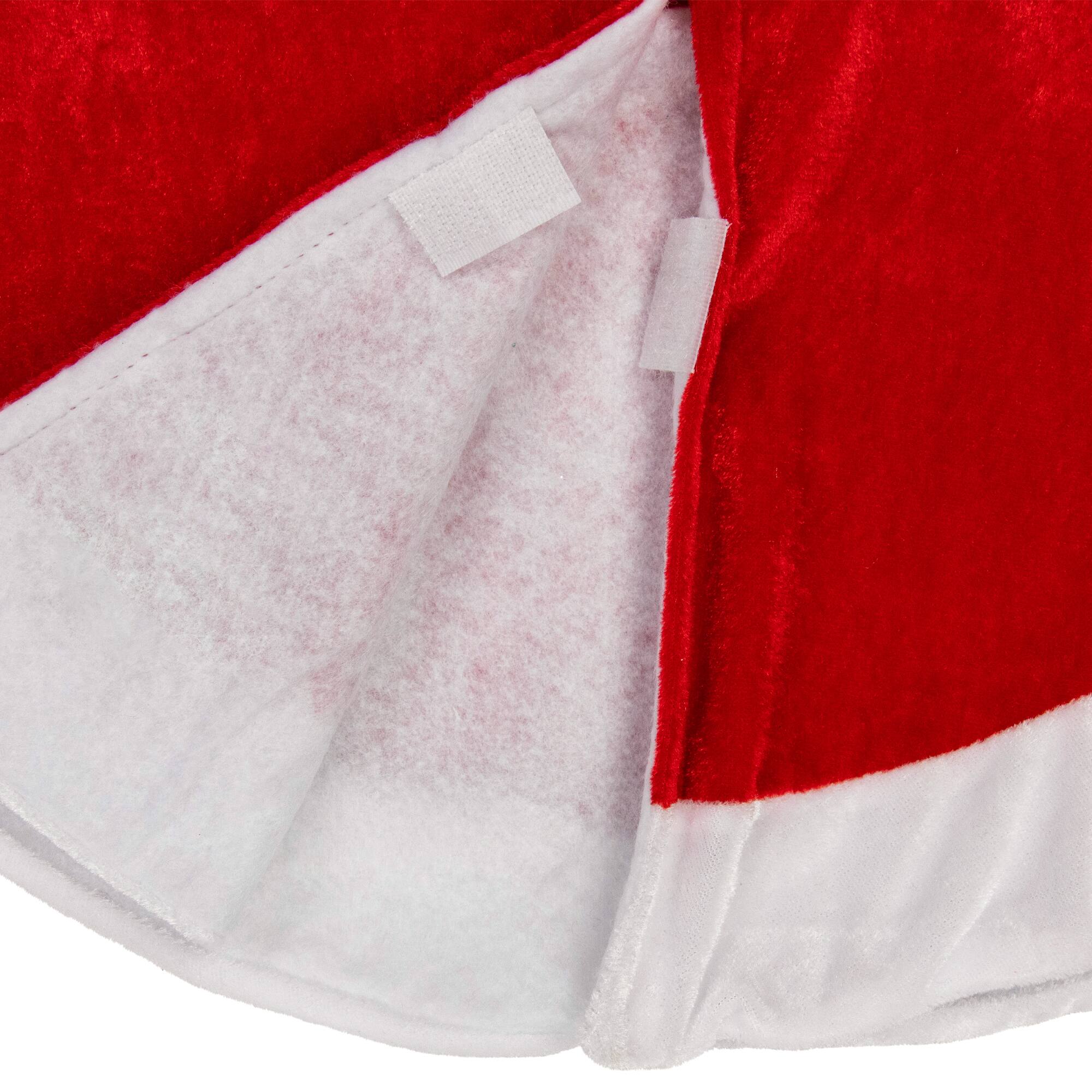 18" Red & White Velveteen Mini Tree Skirt