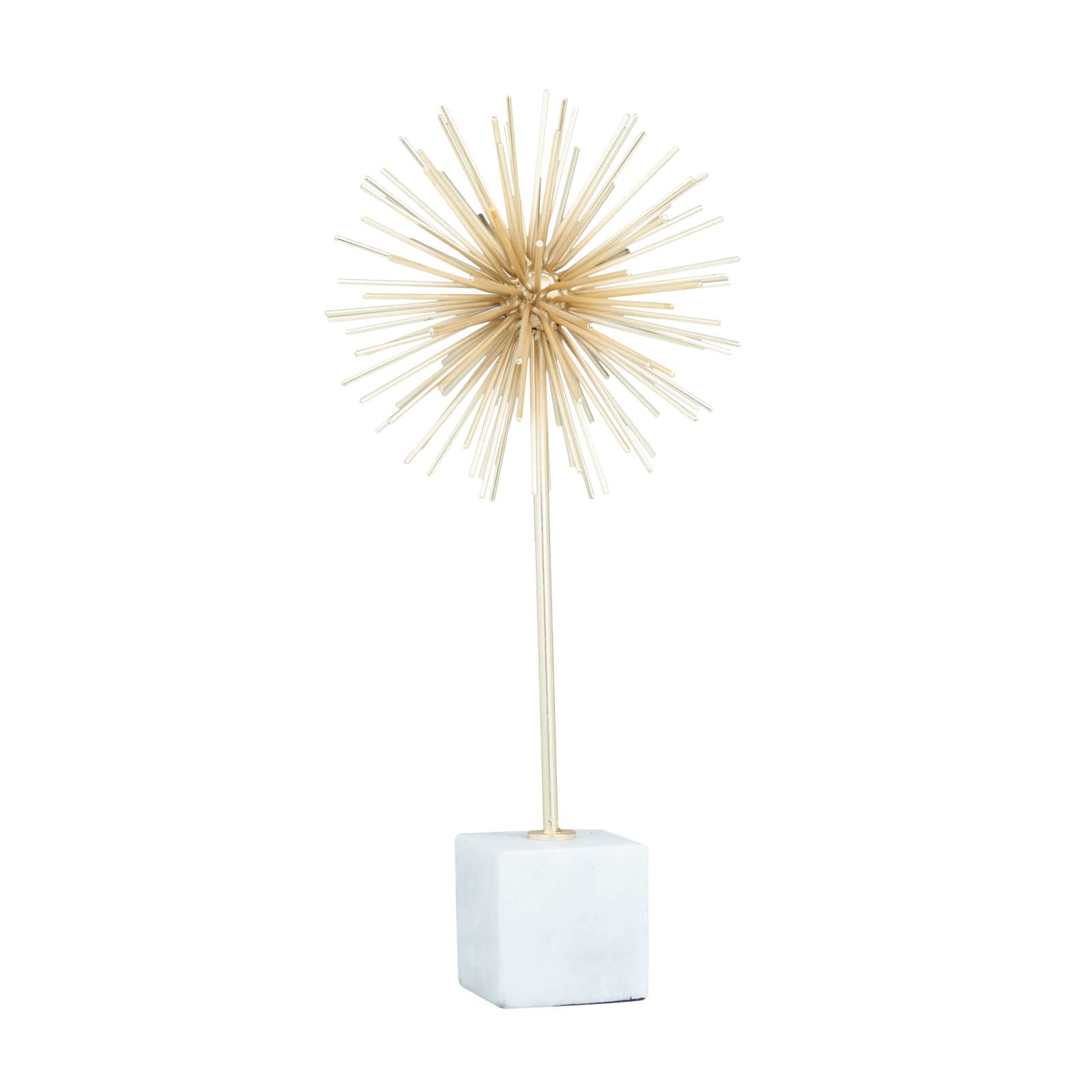 CosmoLiving by Cosmopolitan Gold Marble Glam Sculpture, 8" x 8" x 8"