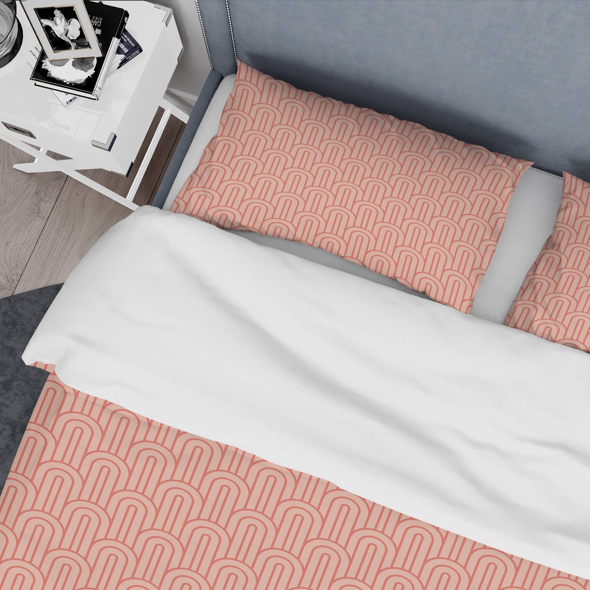 Designart 'Retro Art Deco Waves II' Mid-Century Duvet Cover Set