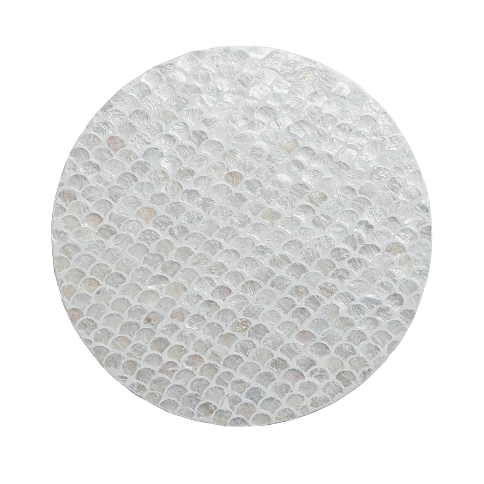 Hello Honey® 15.75" Wood & White Capiz-Embellished Round Lazy Susan