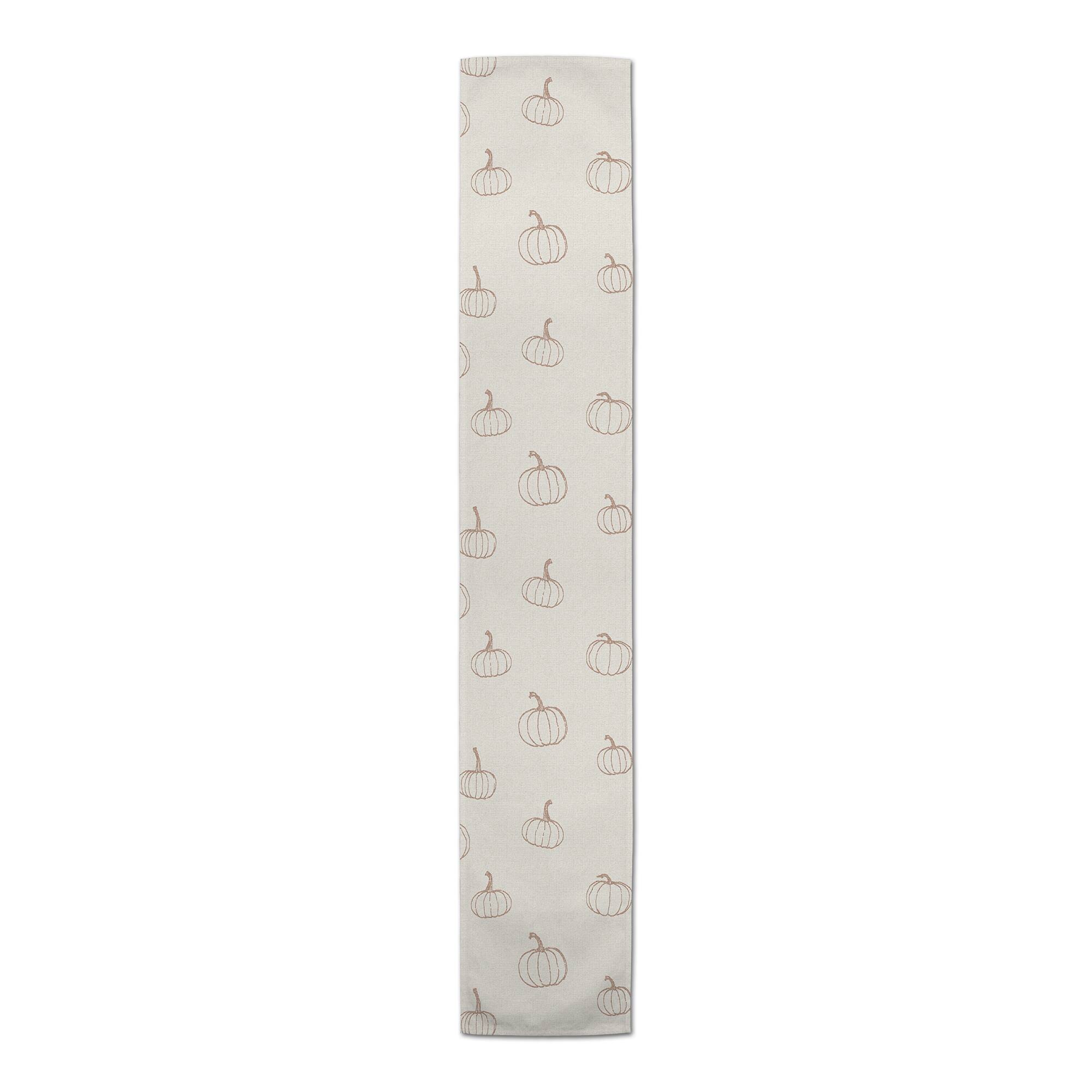 72'' Dusty Rose Mini Pumpkin Pattern Cotton Twill Runner