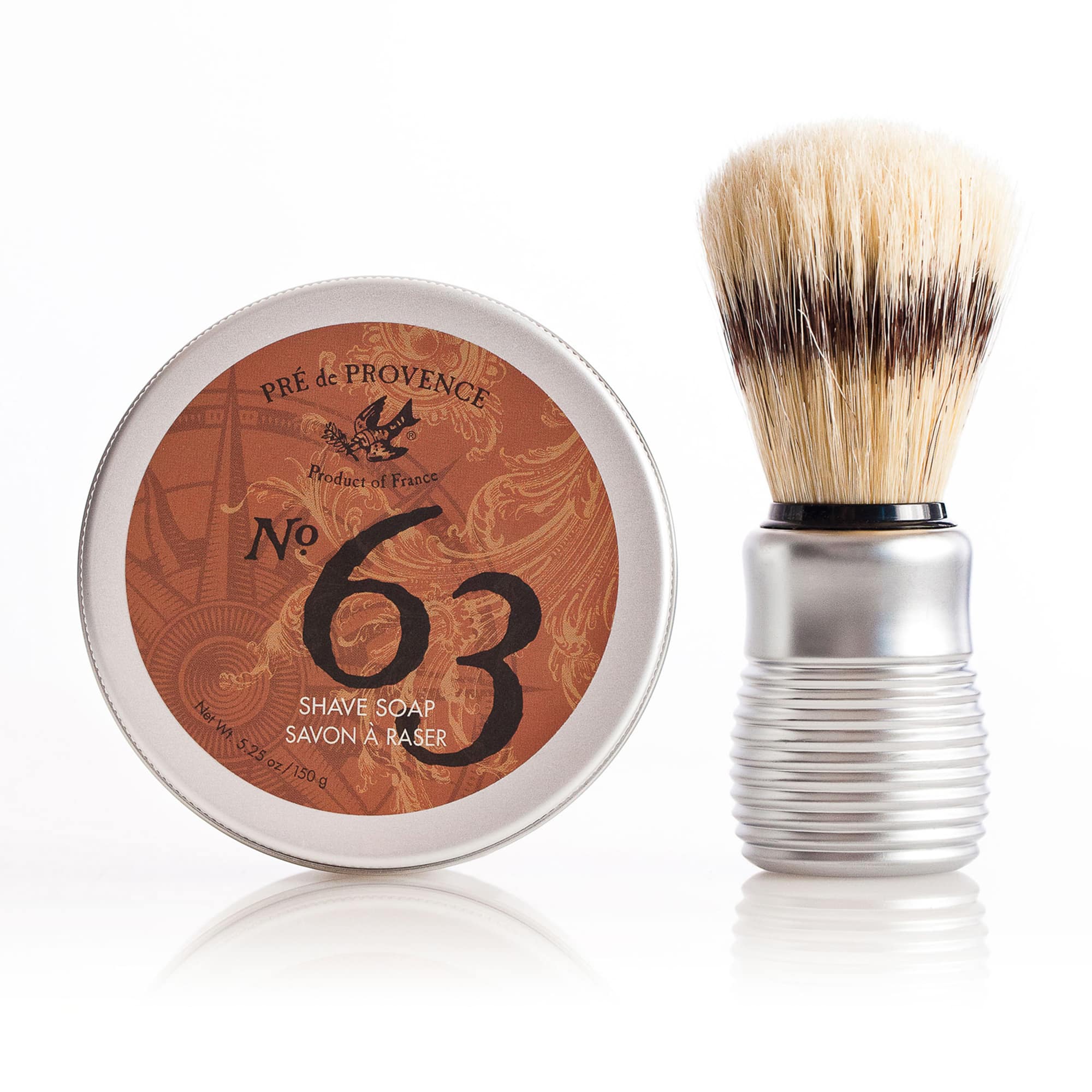 European Soaps Men's Shave Brush with Aluminum Handle