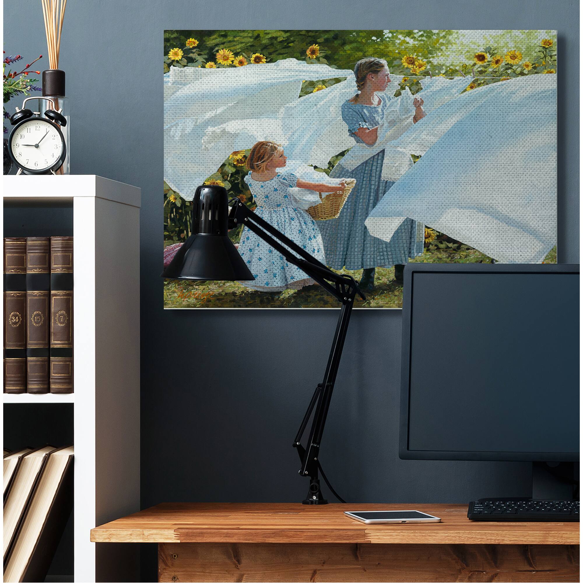 Stupell Industries Farm Children Doing Laundry Canvas Wall Art
