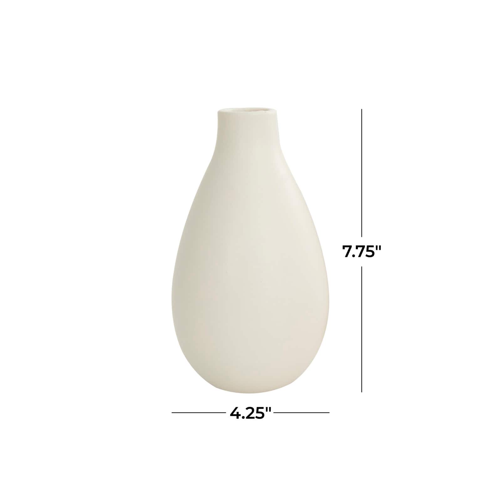7.75" Cream Ceramic Minimalistic Vase