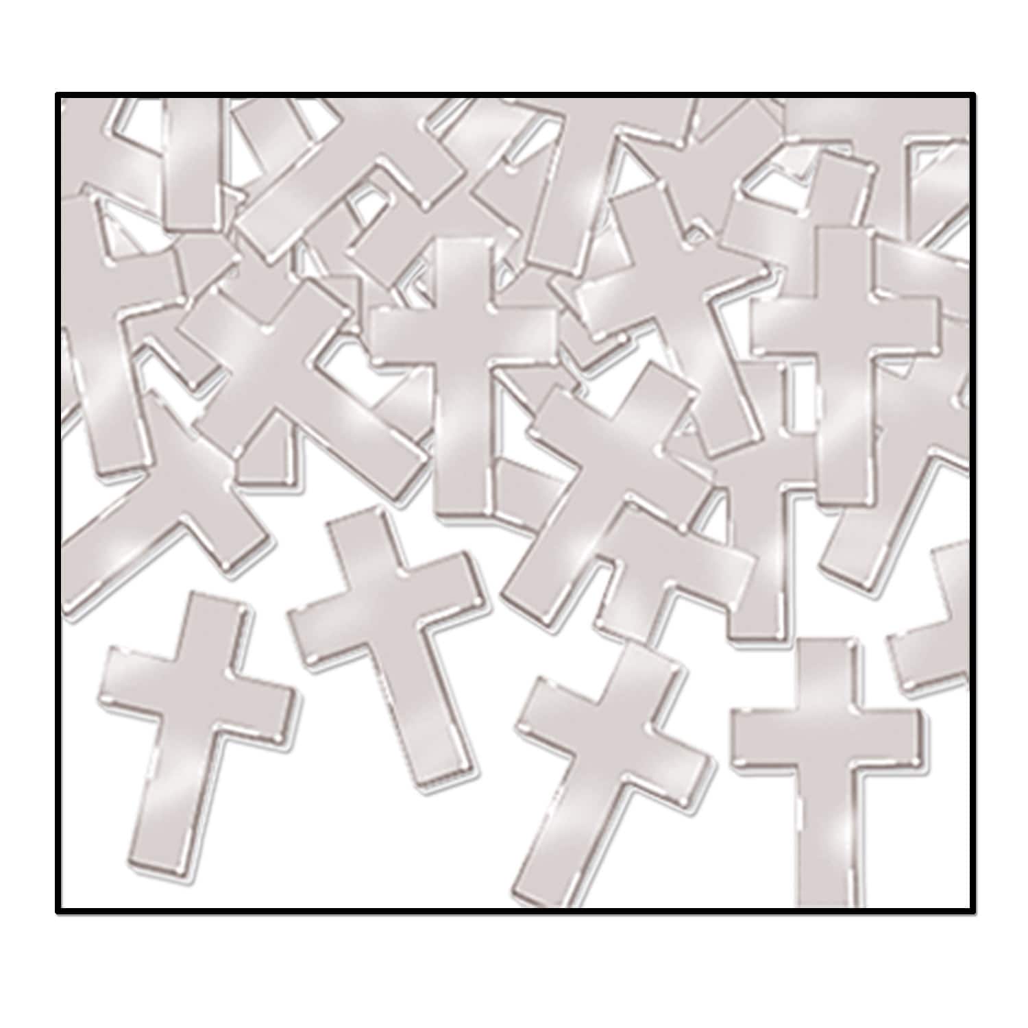 Beistle 1oz. Silver Fanci-Fetti Crosses