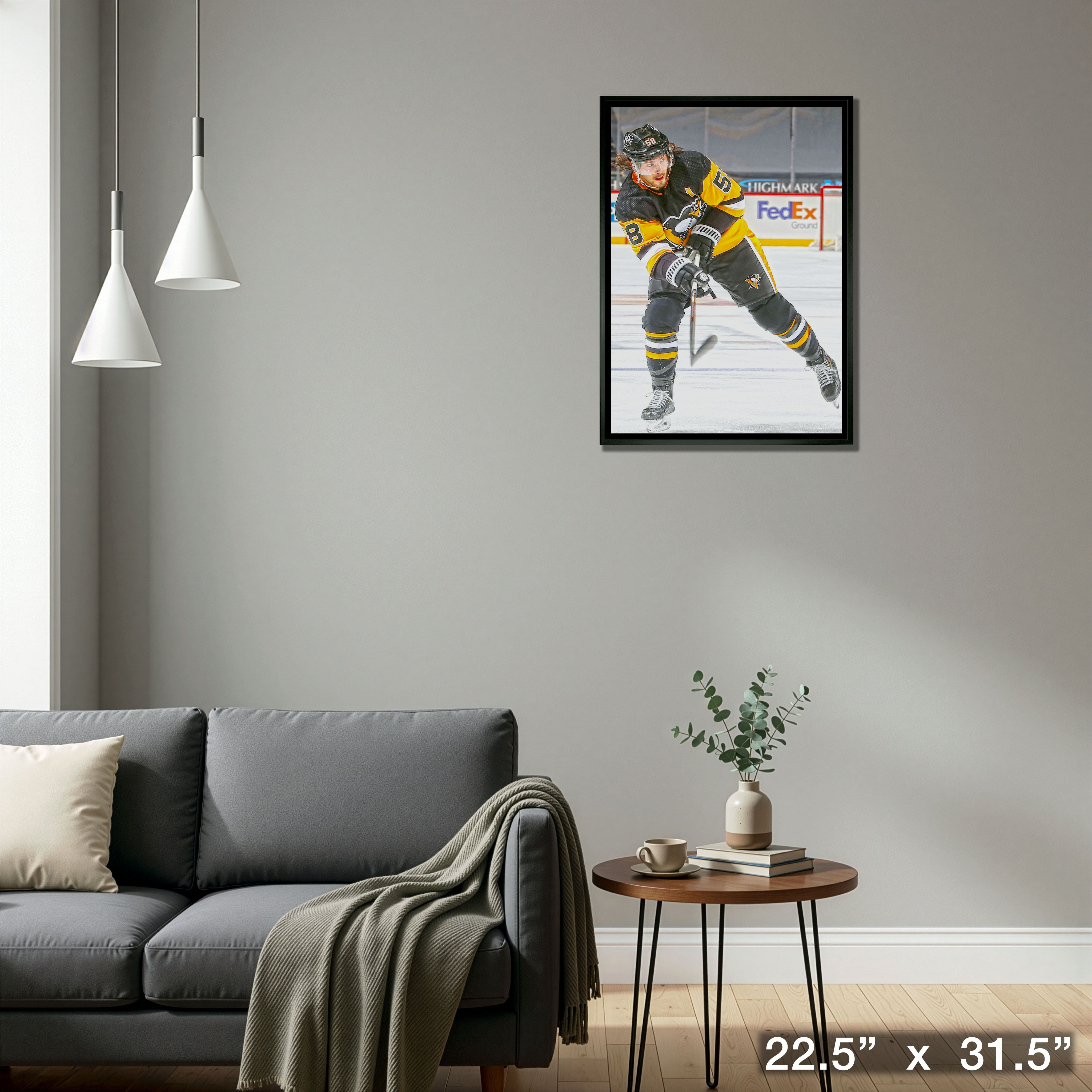 Kris Letang Pittsburgh Penguins Framed 20" x 29" Shooting Canvas 22.5" x 31.5"