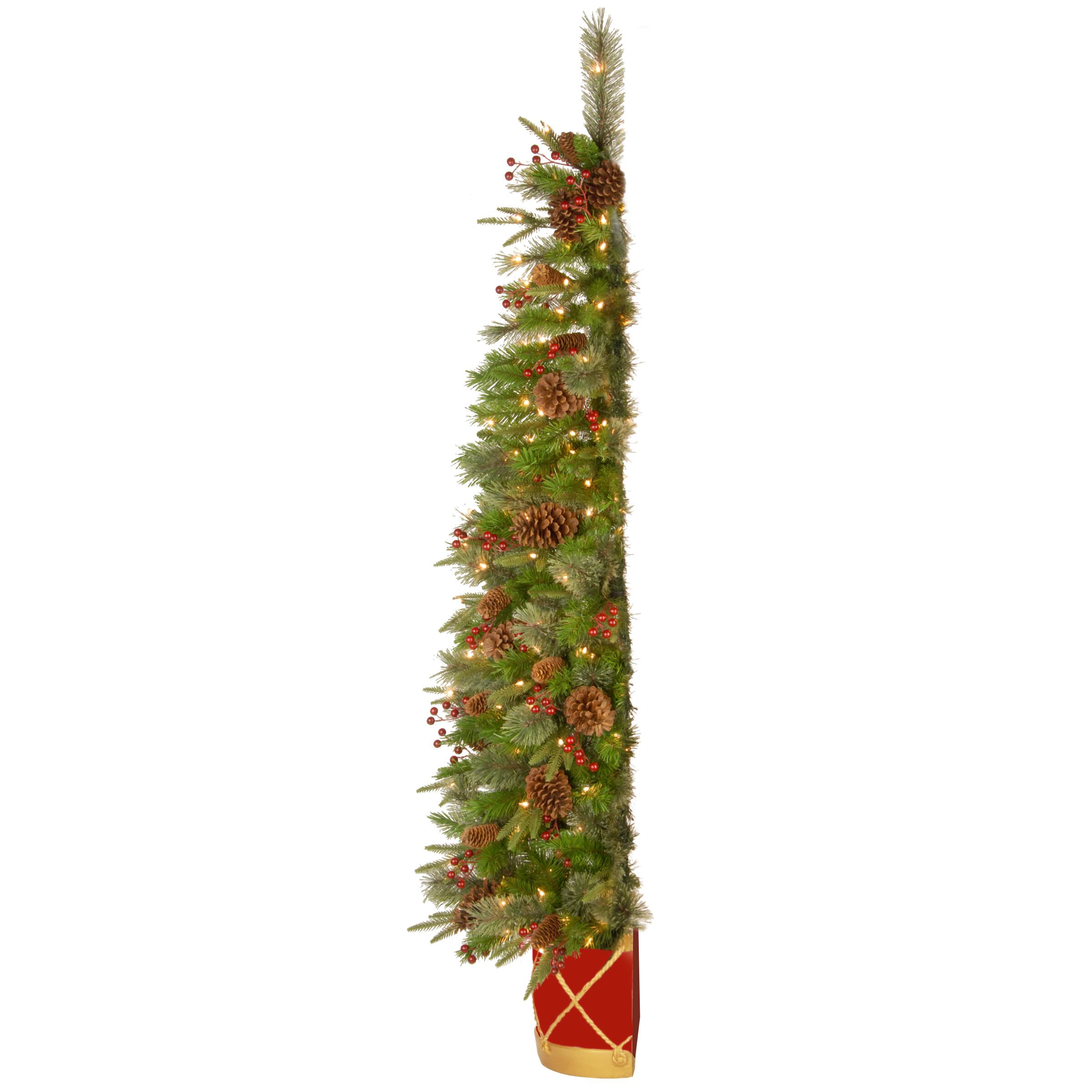 6ft. Pre-Lit Colonial Artificial Christmas Half Tree, Clear Lights