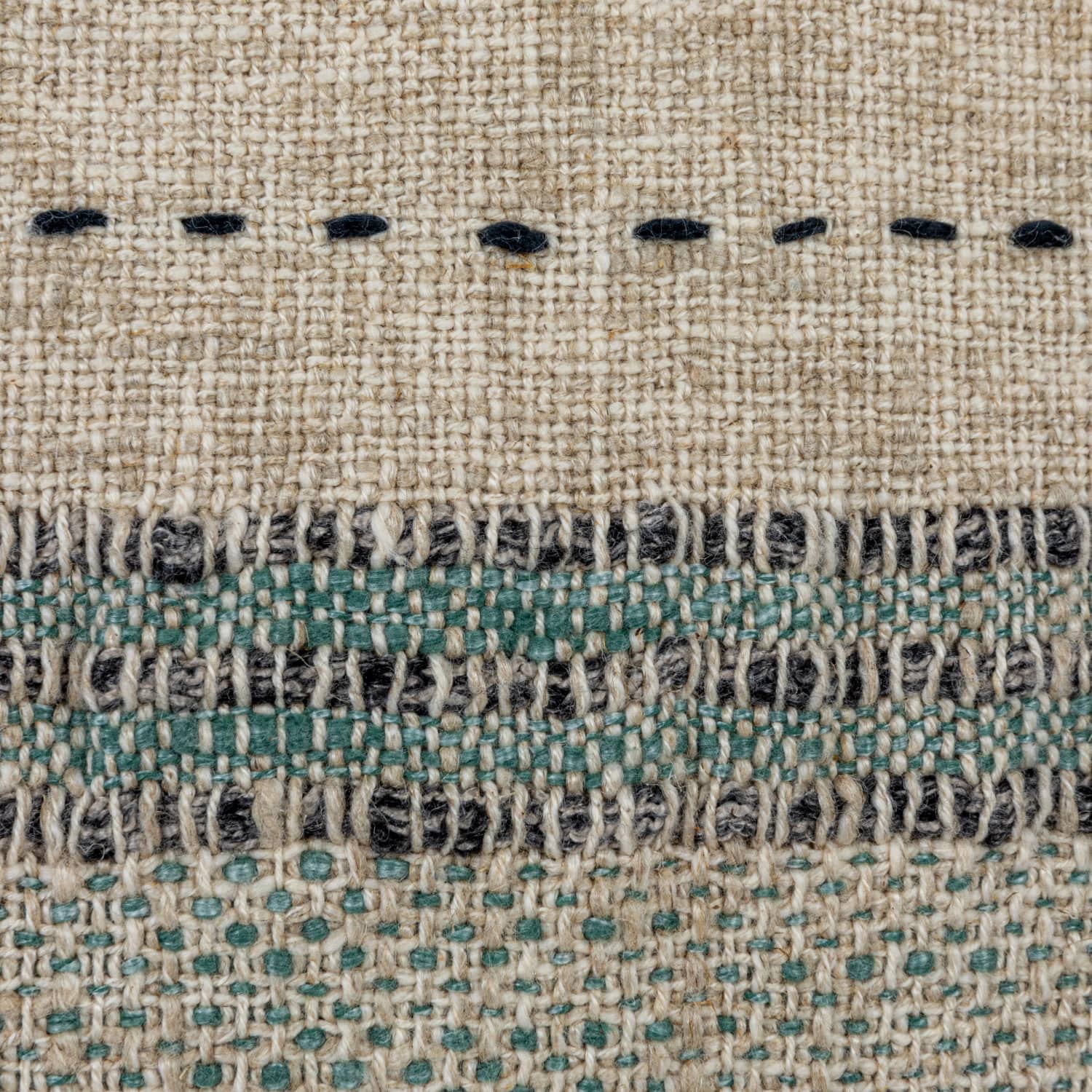 Hello Honey® Hand-Embroidered Stripes Cotton & Linen Blend Pillow with Tassels