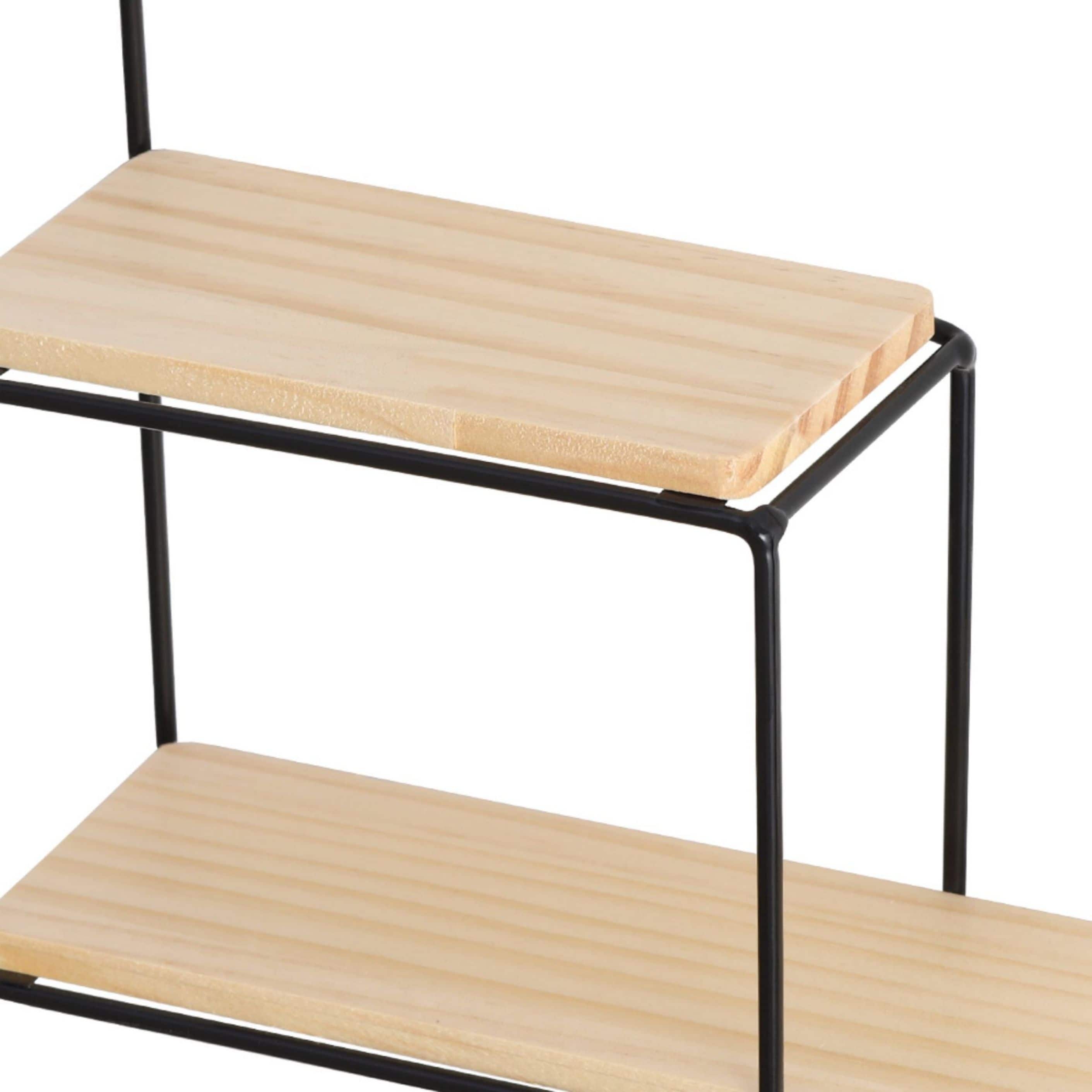 NEX™ Black 2-Tier Metal Wall Mounted Floating Shelf