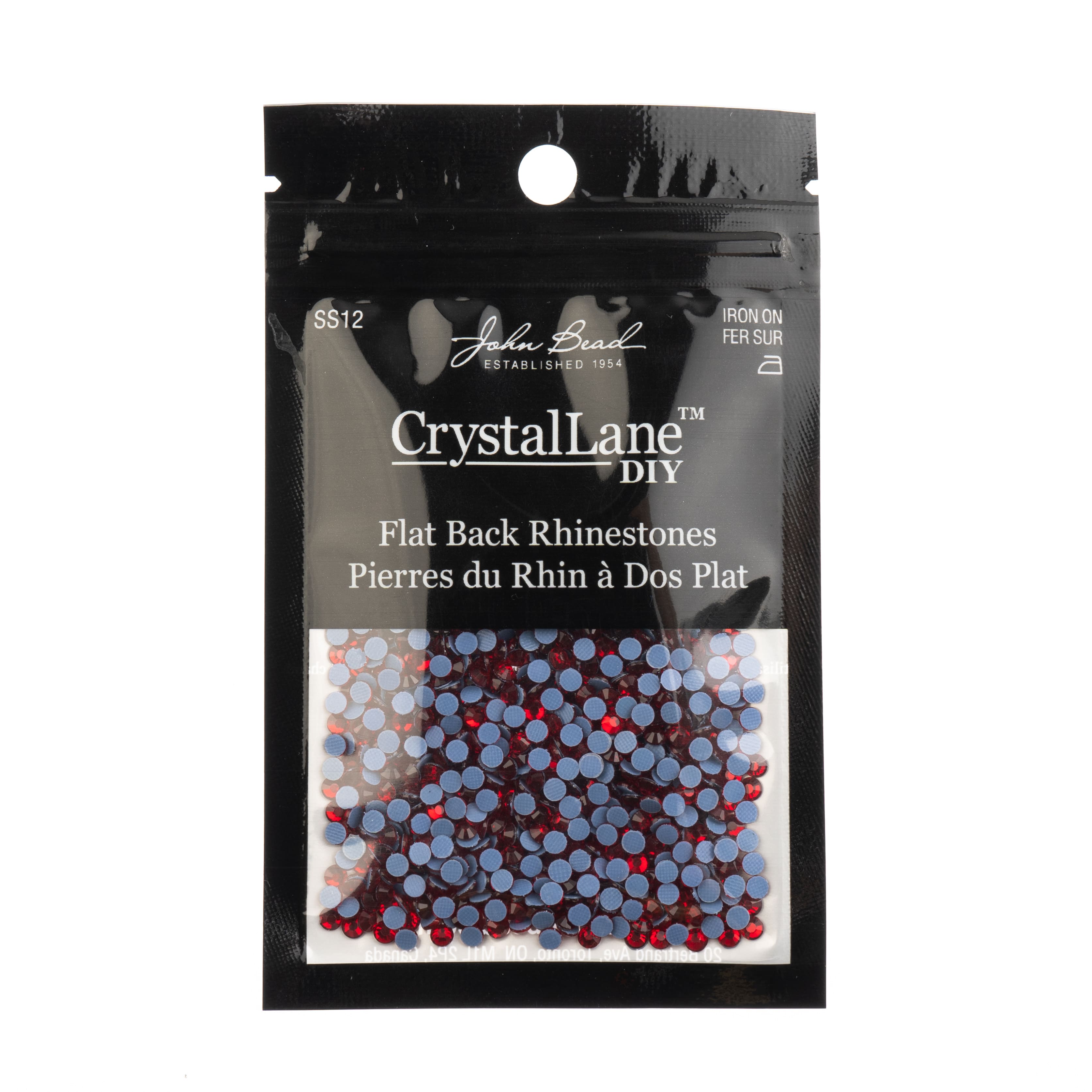 Crystal Lane DIY SS6 Round Glass Flatback Hotfix Rhinestones, 1,440ct.