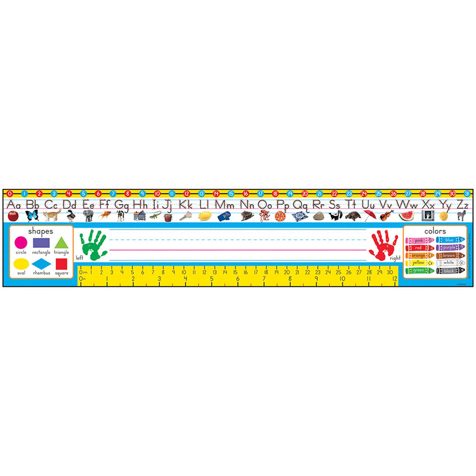 Trend Desk Toppers® 3.75" x 18" Zaner Bloser Reference Name Plates, 3 Packs of 36