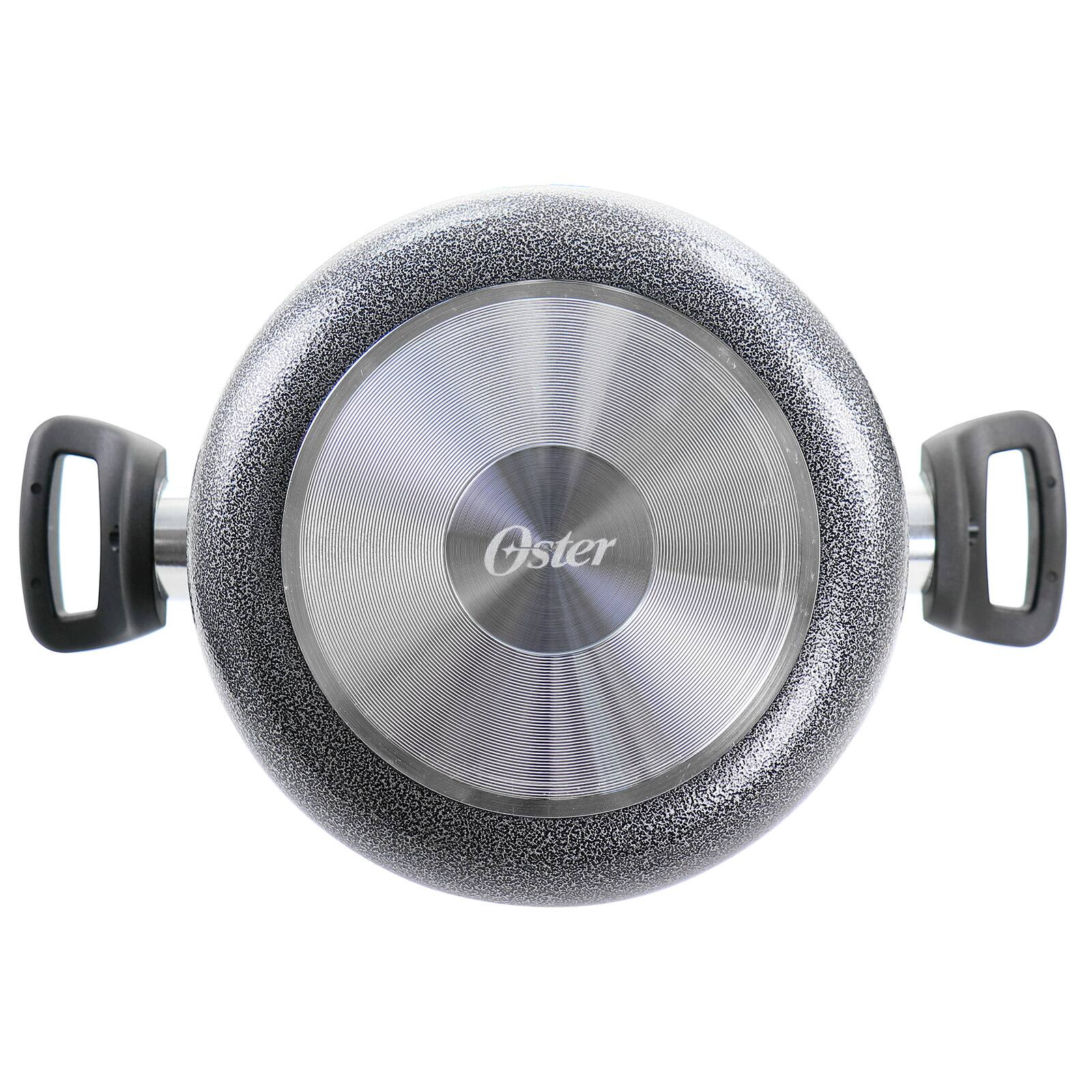 Oster Clairborne 3-Piece Charcoal Gray Aluminum Nonstick Pasta Pot with Lid