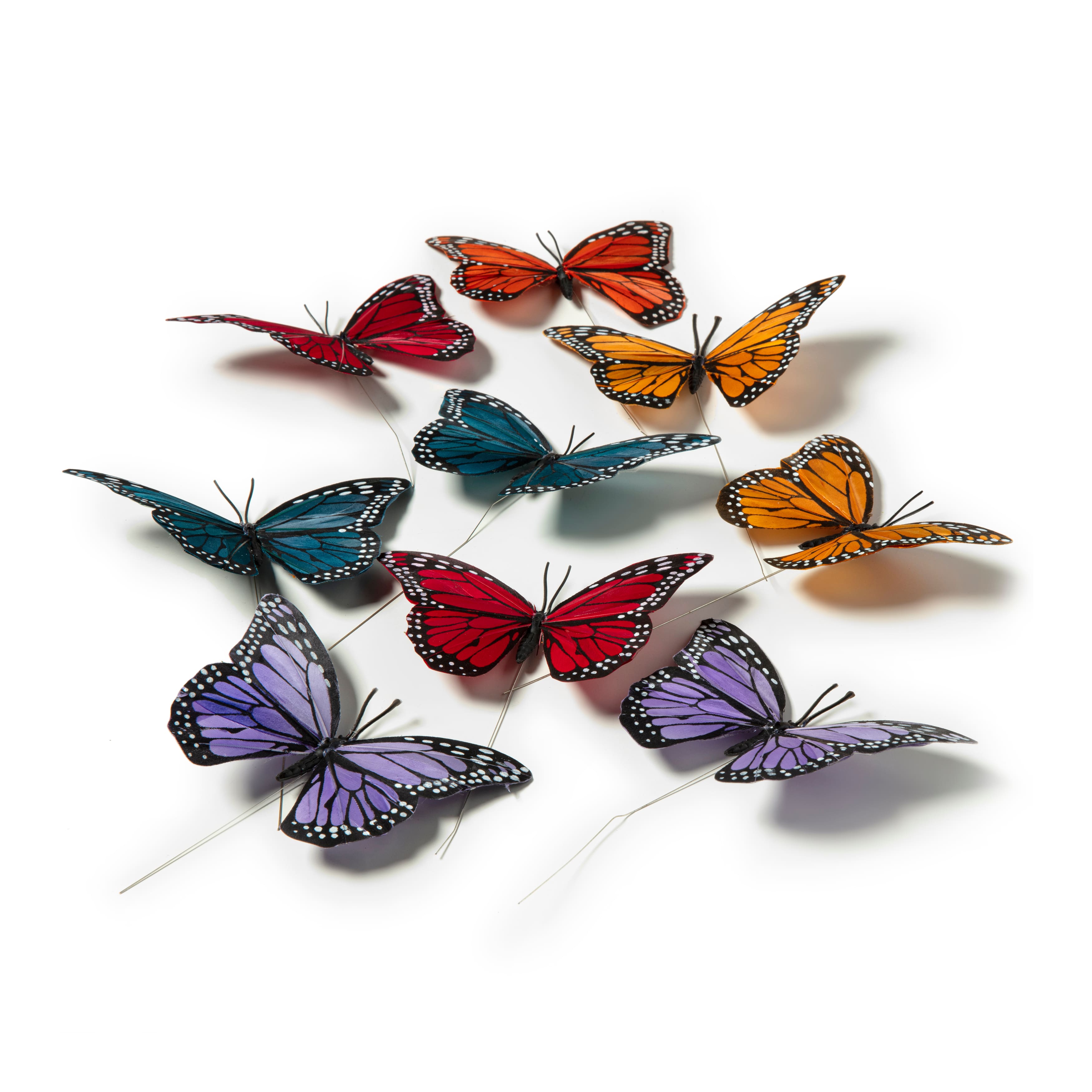 6 Packs: 10 ct. (60 total) 4.75" Multicolor Feather Butterflies by Ashland®