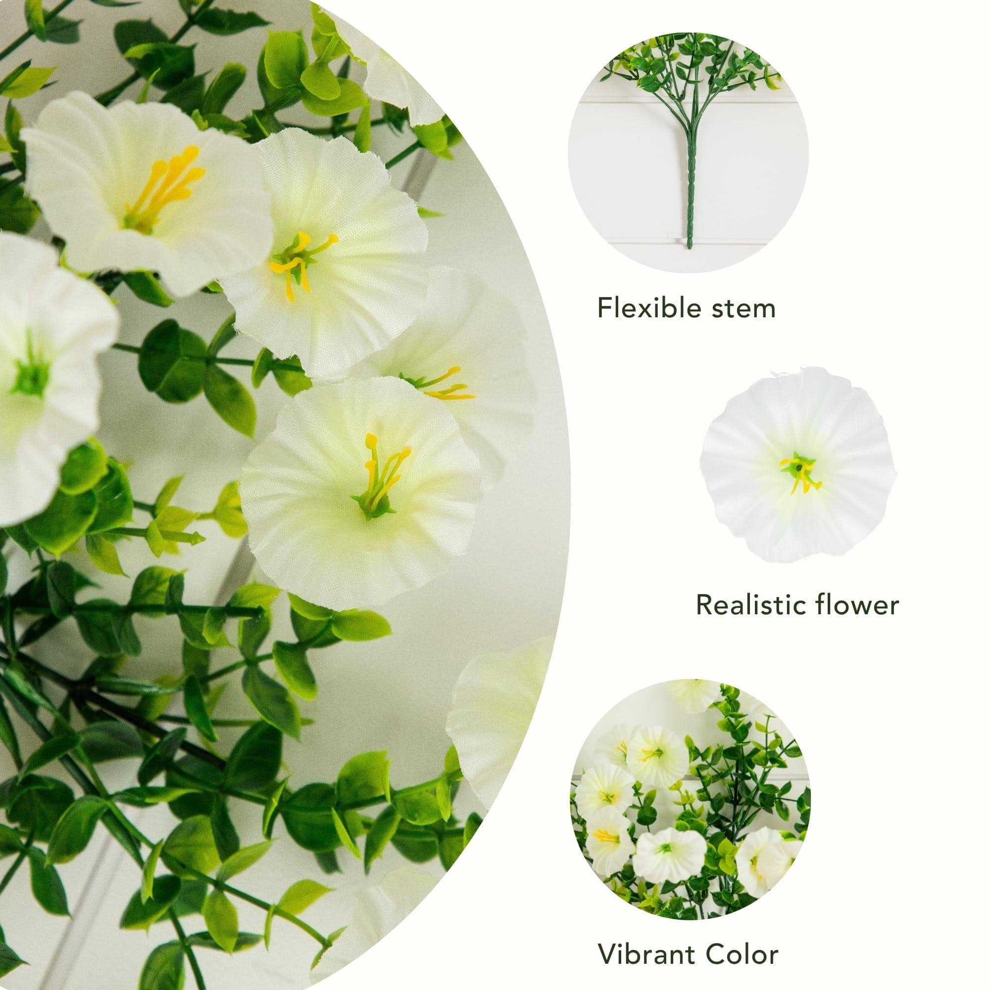 14" UV Resistant Artificial Morning Glory Bushes, 12ct.